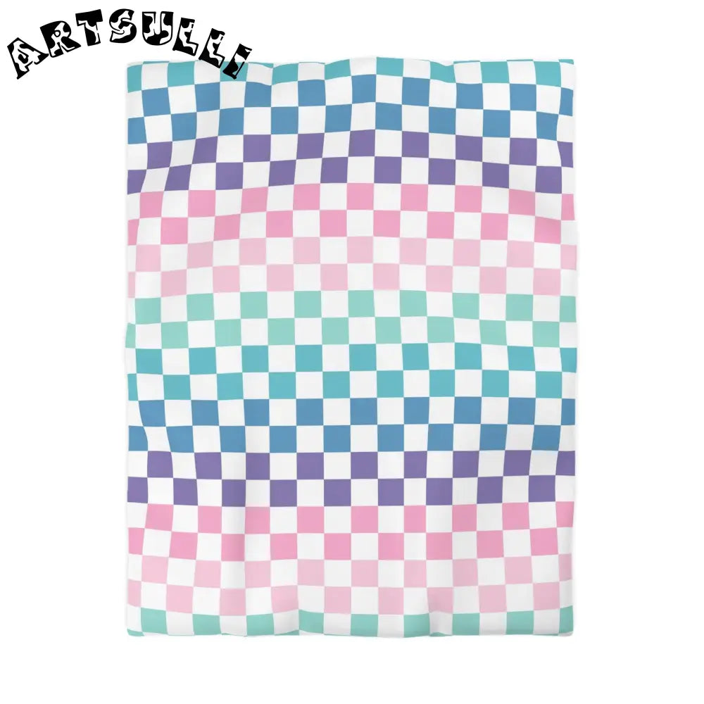 JAKKOUTTHEBXX Vaporwave Rainbow Checkerboard Multi-Color Microfiber