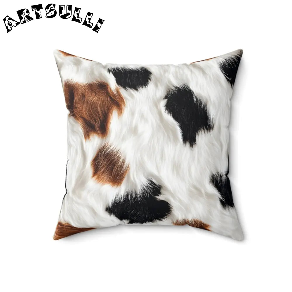 JAKKOUTTHEBXX Surreal Cow Skin Spun Polyester Square Pillow