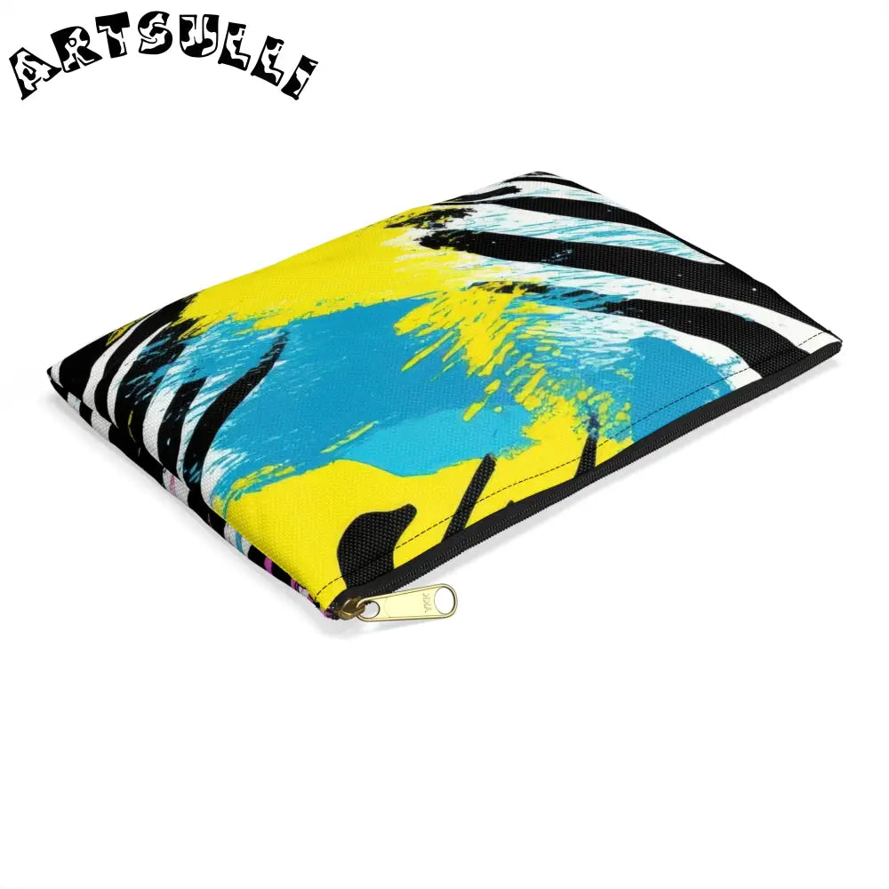Zebra Stripes x Leapord Print x Paint Splatter Multi-Color Accessory Pouch, Artsulli - Art is Long, Life is Short, Bags, , , , , , , 