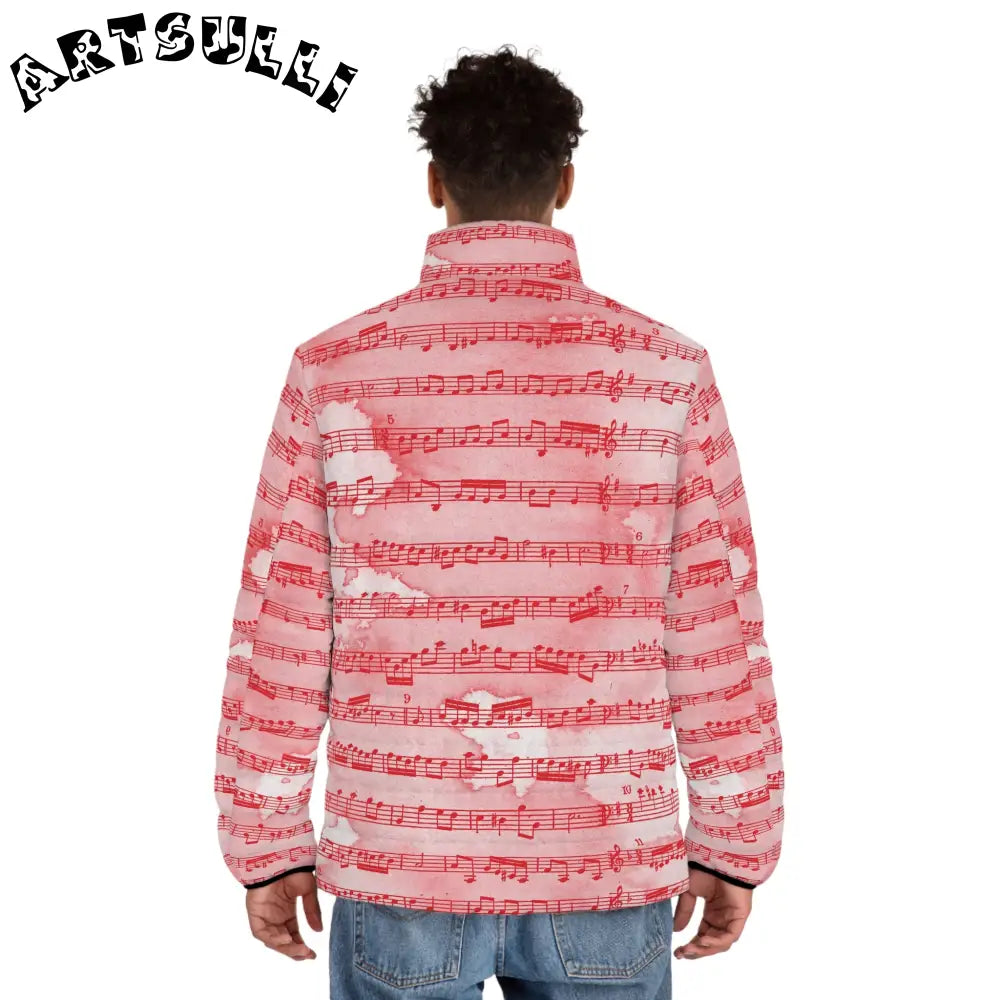 JAKKOUTTHEBXX Pink Musical Note Puffer Jacket 2025