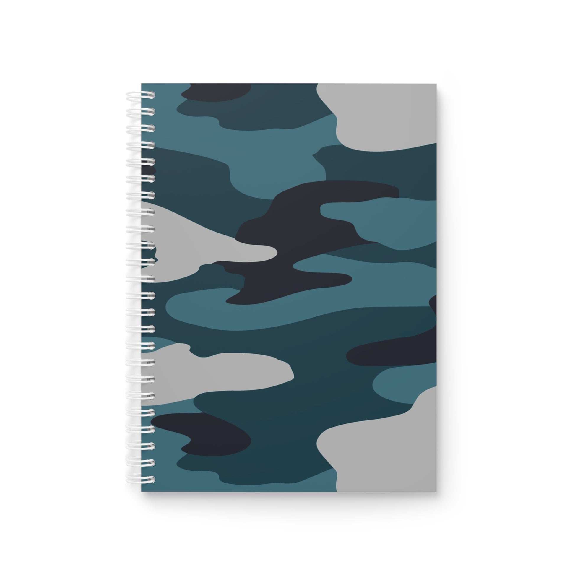 Blue Camouflage Spiral Notebook, Artsulli - Art is Long, Life is Short, Paper products, Size, One Size, , , , , 11900229277752