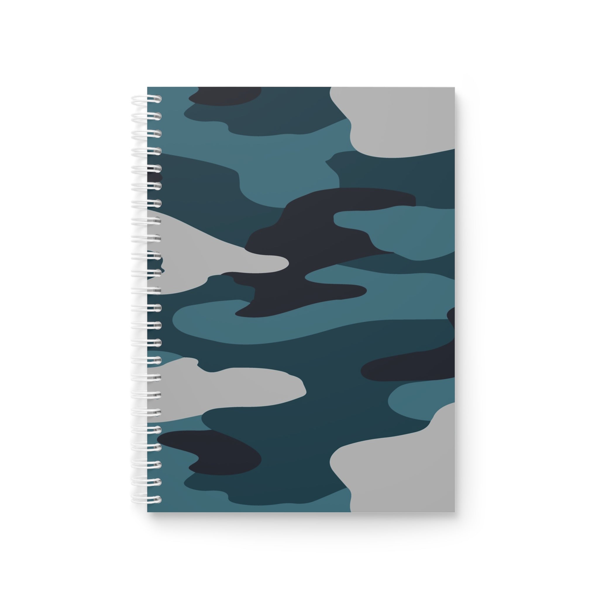 Blue Camouflage Spiral Notebook, Artsulli - Art is Long, Life is Short, Paper products, Size, One Size, , , , , 11900229277752