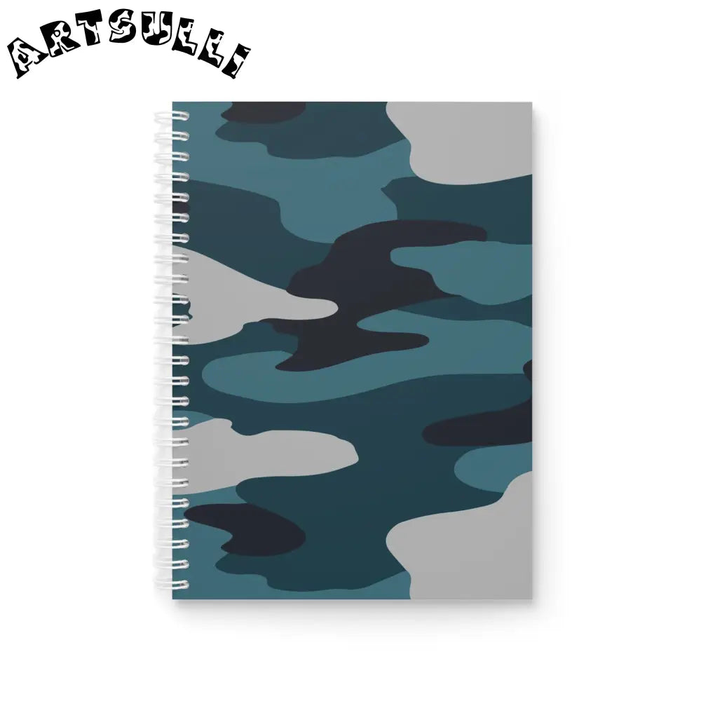 JAKKOUTTHEBXX Blue Camouflage Spiral Notebook JAKKOUTTHEBXX Artsulli