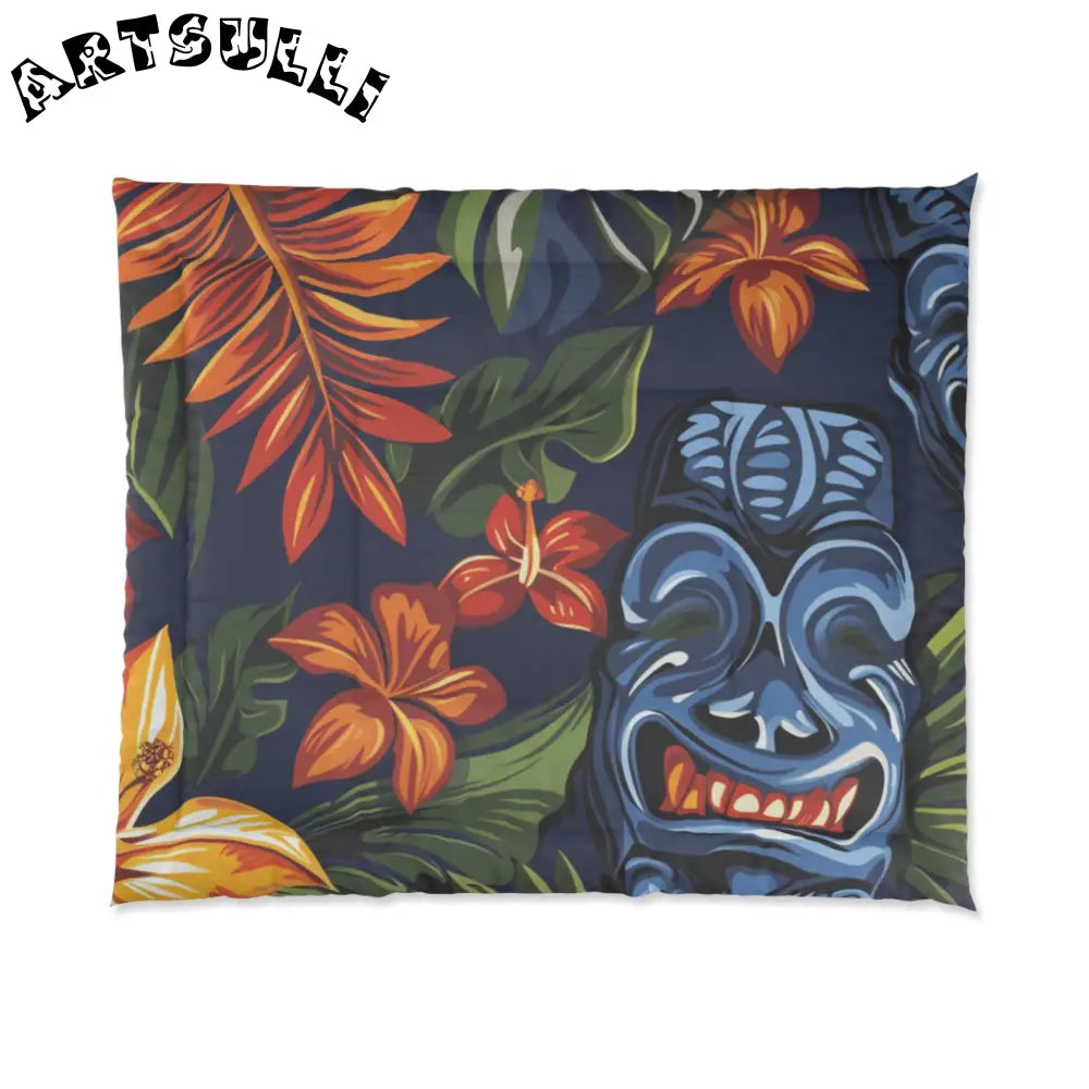 JAKKOUTTHEBXX Tropical Hibiscus and Tiki Comforter 2025