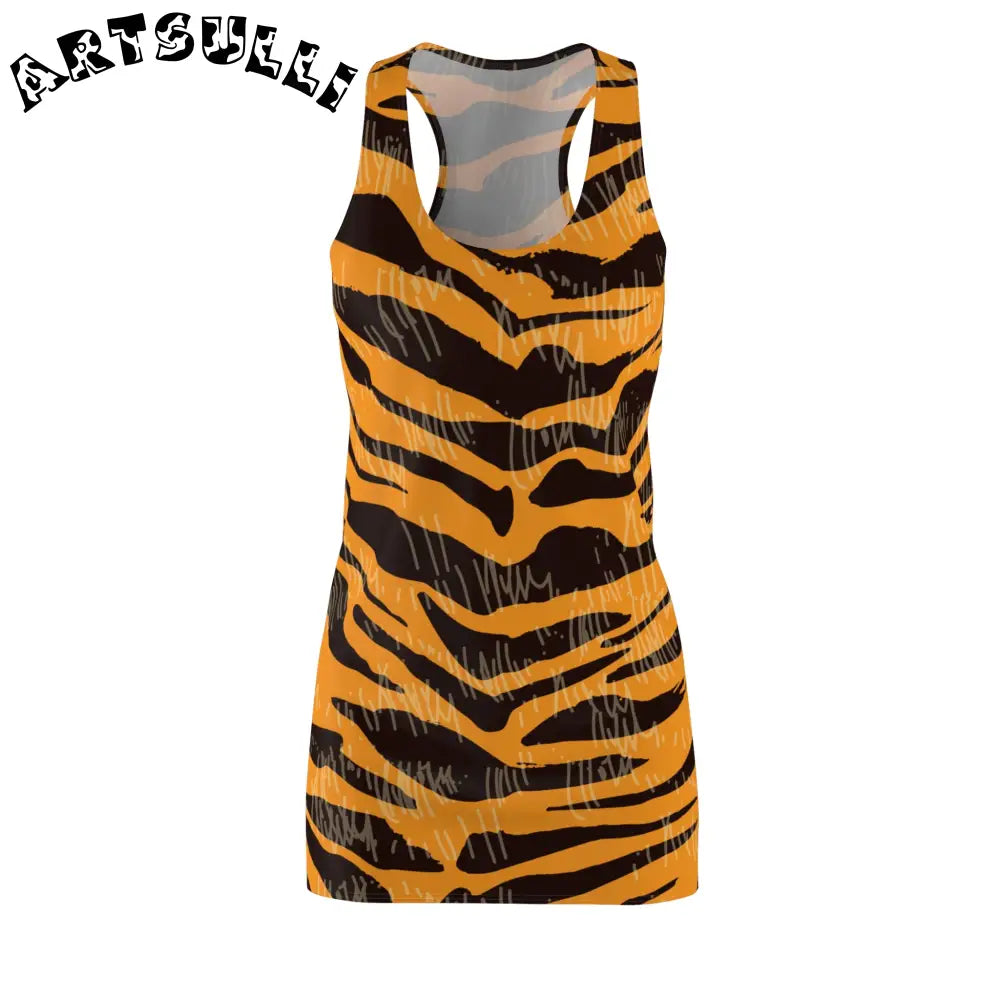 JAKKOUTTHEBXX Tiger Scratches Orange & Black Women’s Cut & Sew