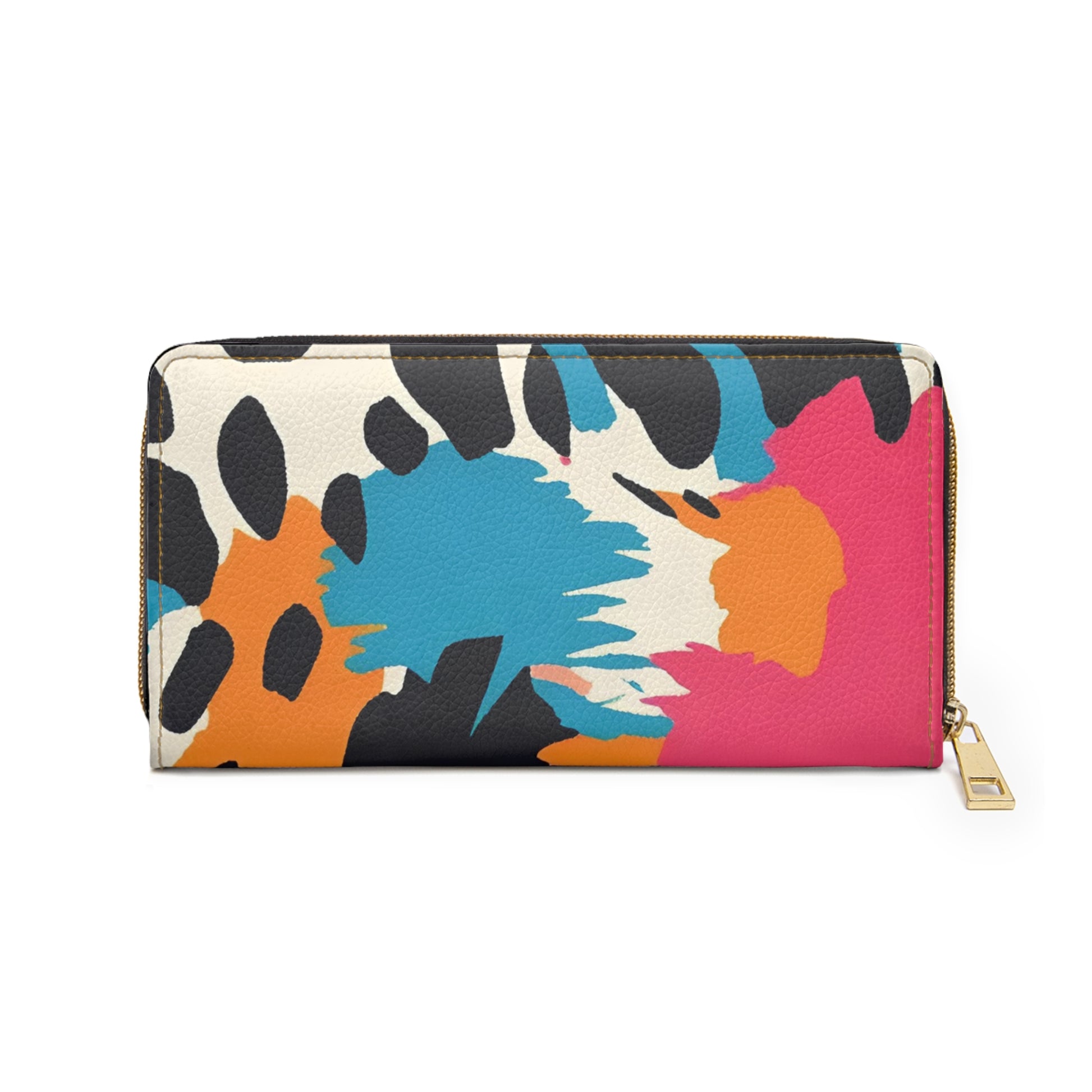 Wild Brush Strokes x Animal Print Multi-Color Zipper Wallet, Artsulli - Art is Long, Life is Short, Accessories, , , , , , , 