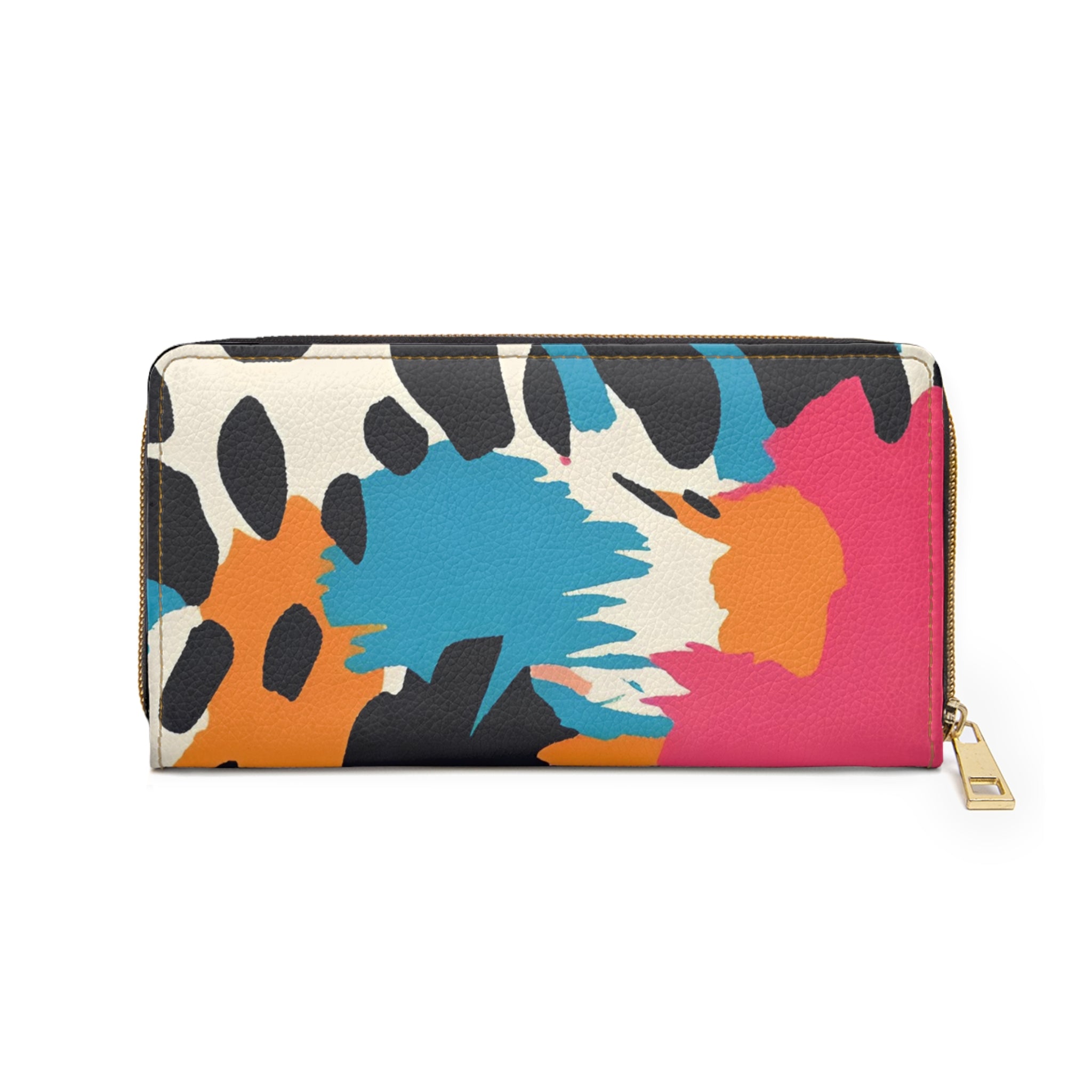 Wild Brush Strokes x Animal Print Multi-Color Zipper Wallet, Artsulli - Art is Long, Life is Short, Accessories, , , , , , , 