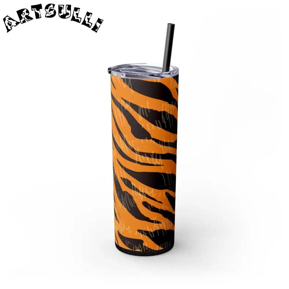 JAKKOUTTHEBXX Tiger Scratches Orange & Black Skinny Tumbler