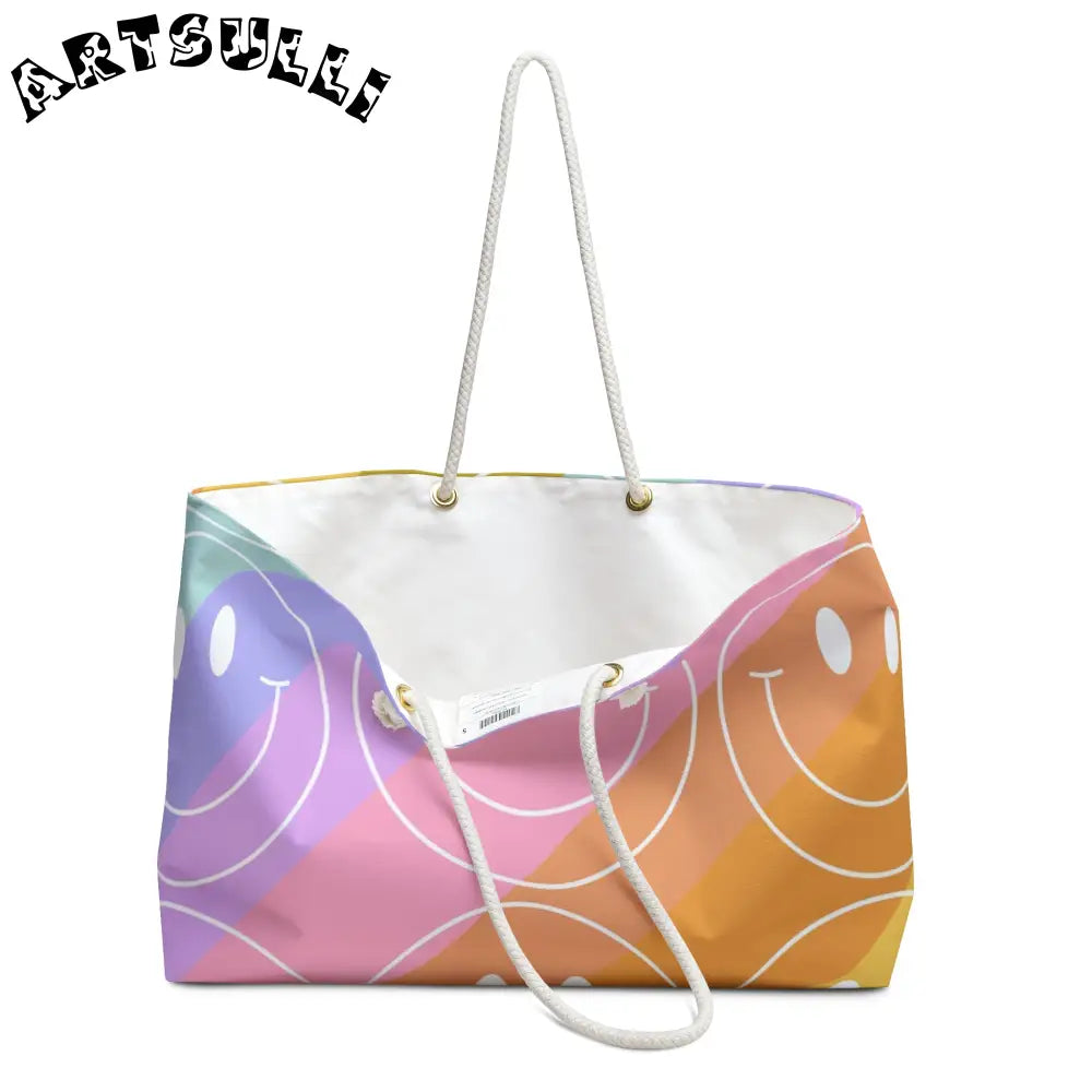 JAKKOUTTHEBXX Smiley Face x Rainbow Stripes Multi-Color Weekender