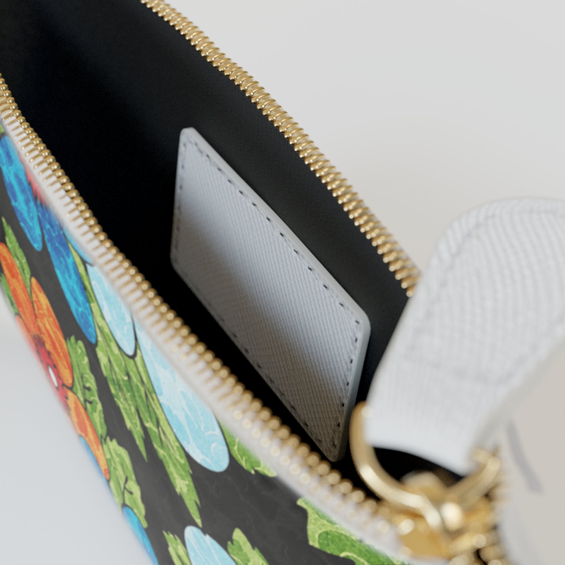Groovy Black Floral Kl Mini Clutch Bag, Artsulli - Art is Long, Life is Short, Bags, , , , , , , 
