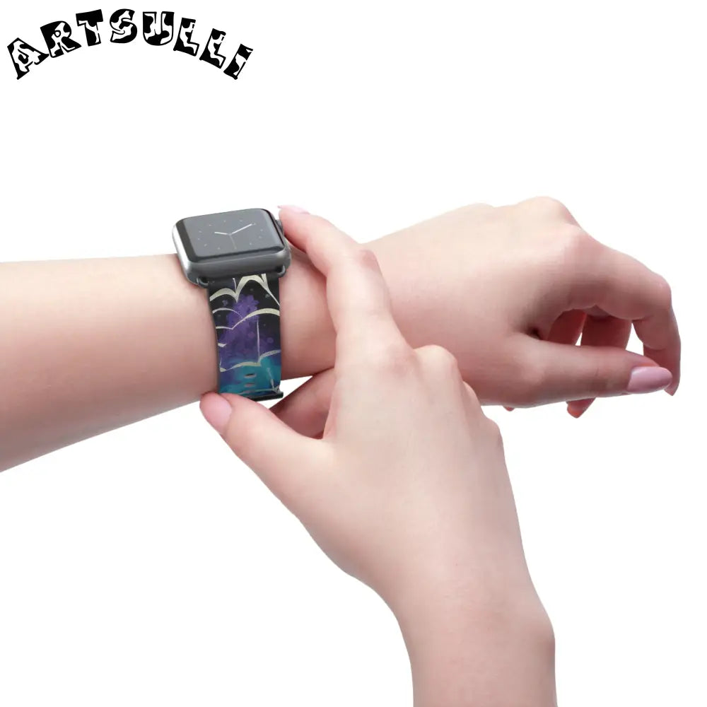 JAKKOUTTHEBXX Colorful Spider Web Faux Leather Watch Band 2025