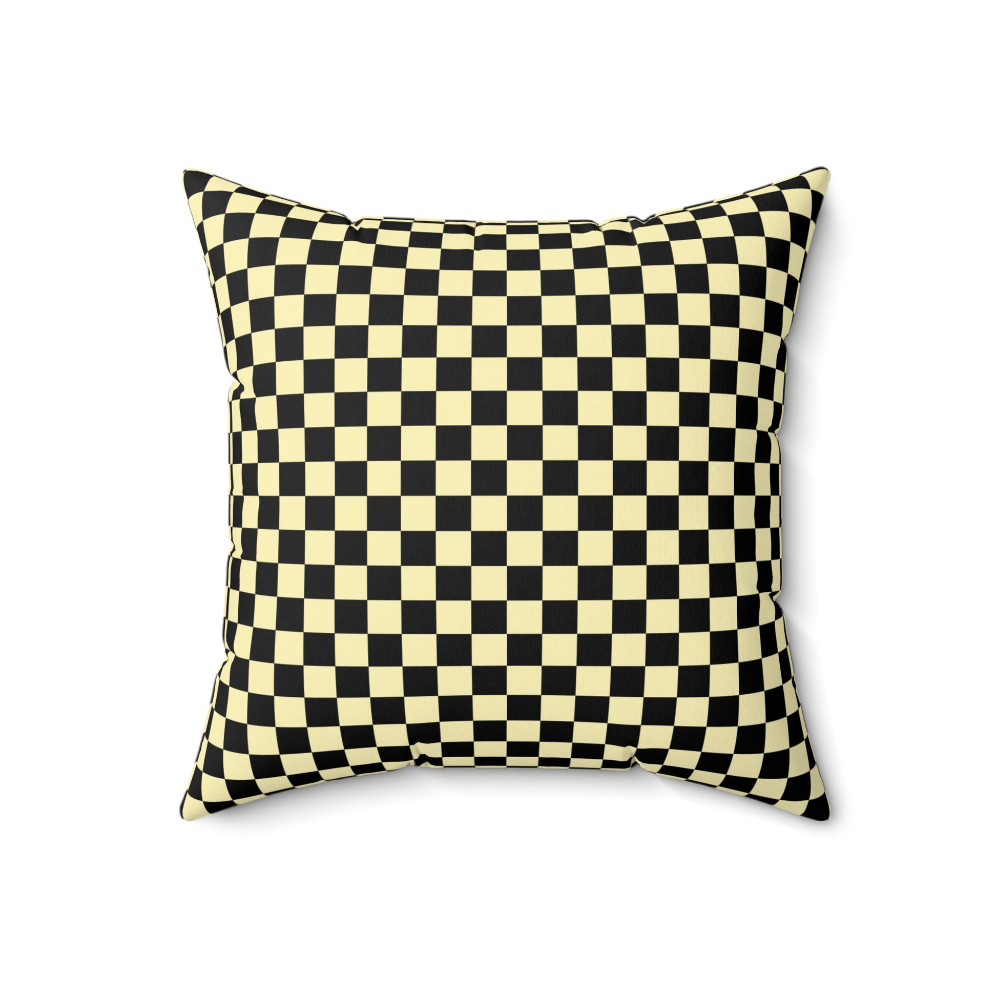 Checkerboard II Black and Yellow Spun Polyester Square Pillow, Artsulli - Art is Long, Life is Short, Home Decor, Size, 18" × 18", , , , , 79176526859071788572