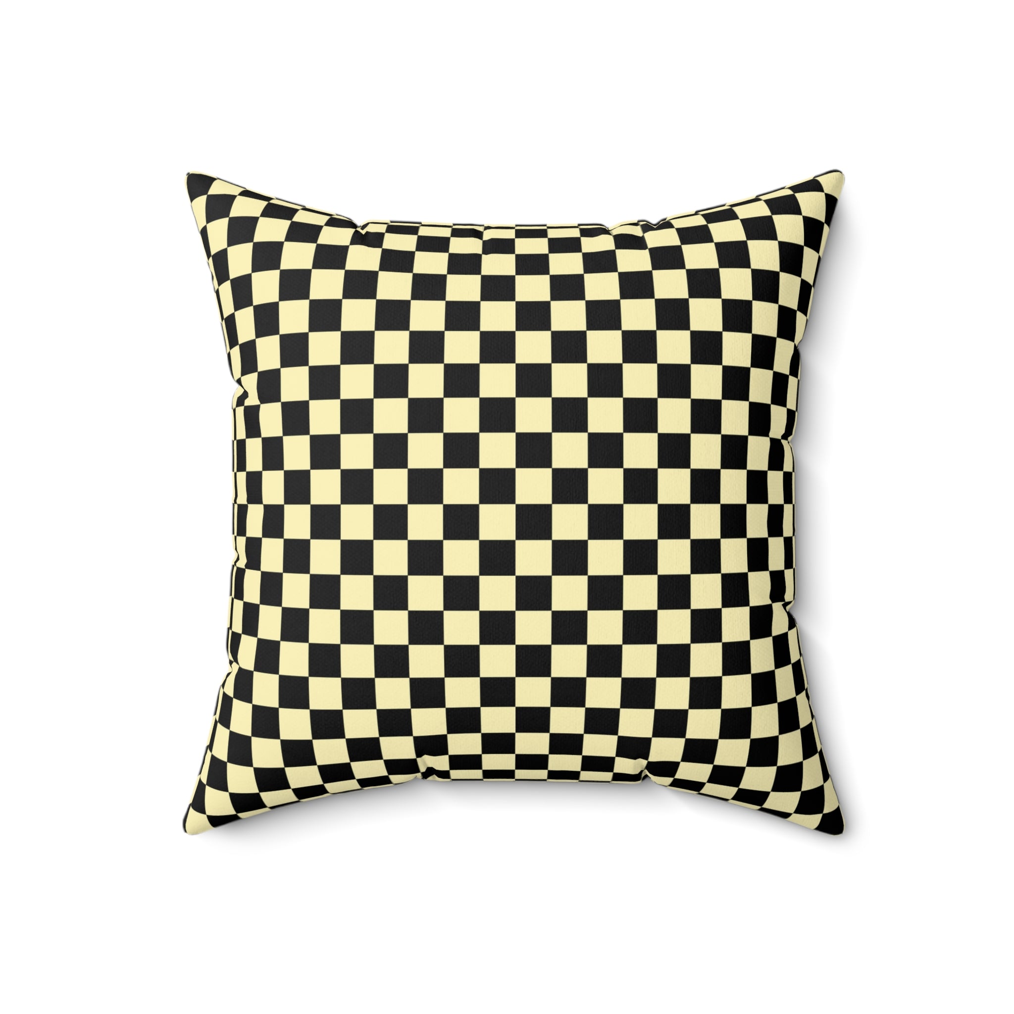 Checkerboard II Black and Yellow Spun Polyester Square Pillow, Artsulli - Art is Long, Life is Short, Home Decor, Size, 18" × 18", , , , , 79176526859071788572
