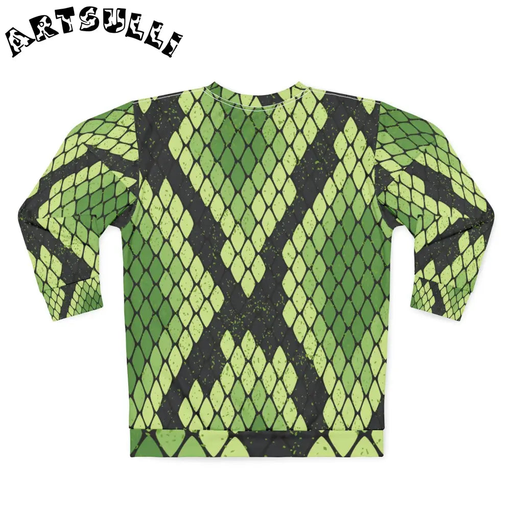 JAKKOUTTHEBXX Snake Skin Green and Black Unisex Sweatshirt (AOP)