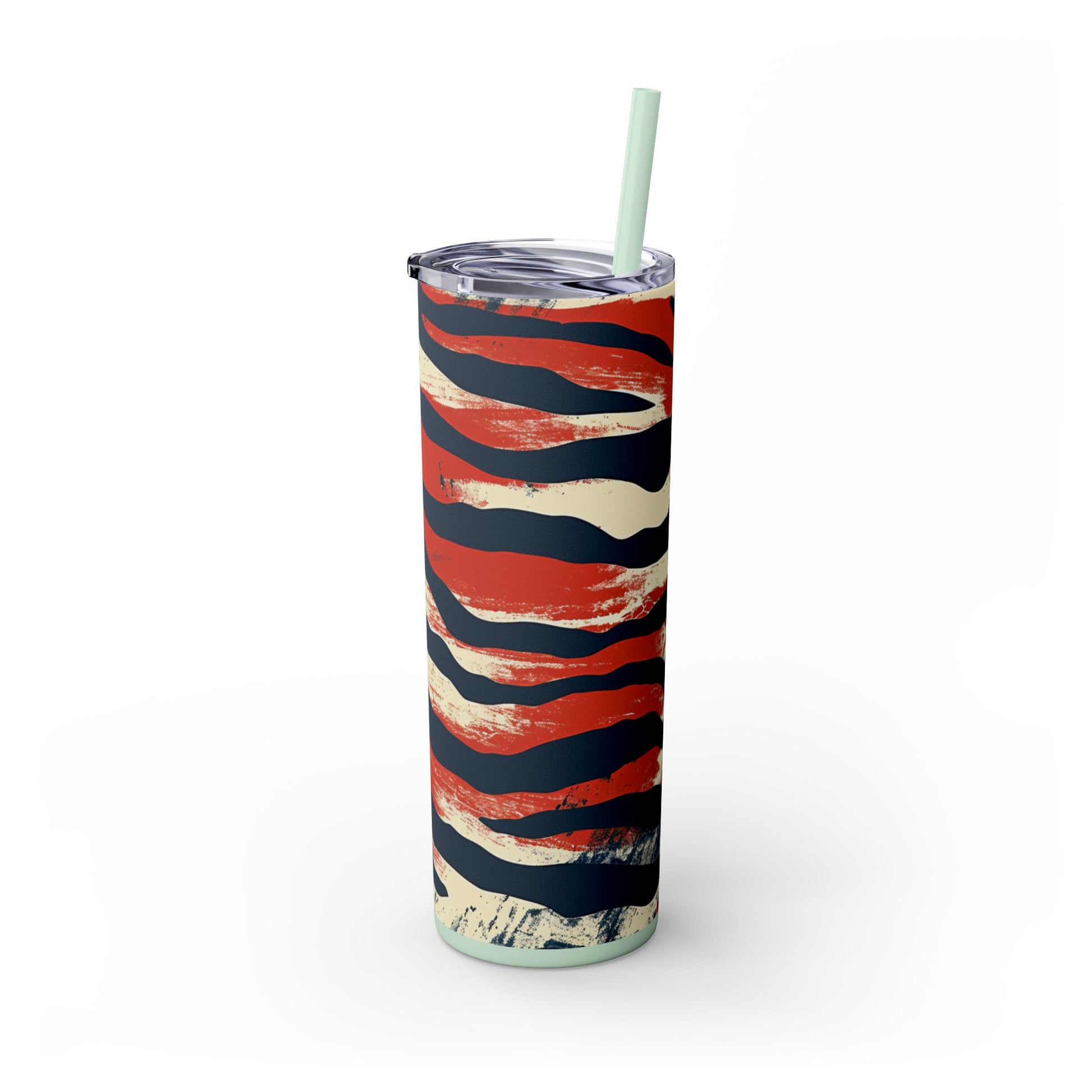 Capricious Tiger Wave Skinny Tumbler with Straw, 20oz, Artsulli - Art is Long, Life is Short, Mug, , , , , , , 