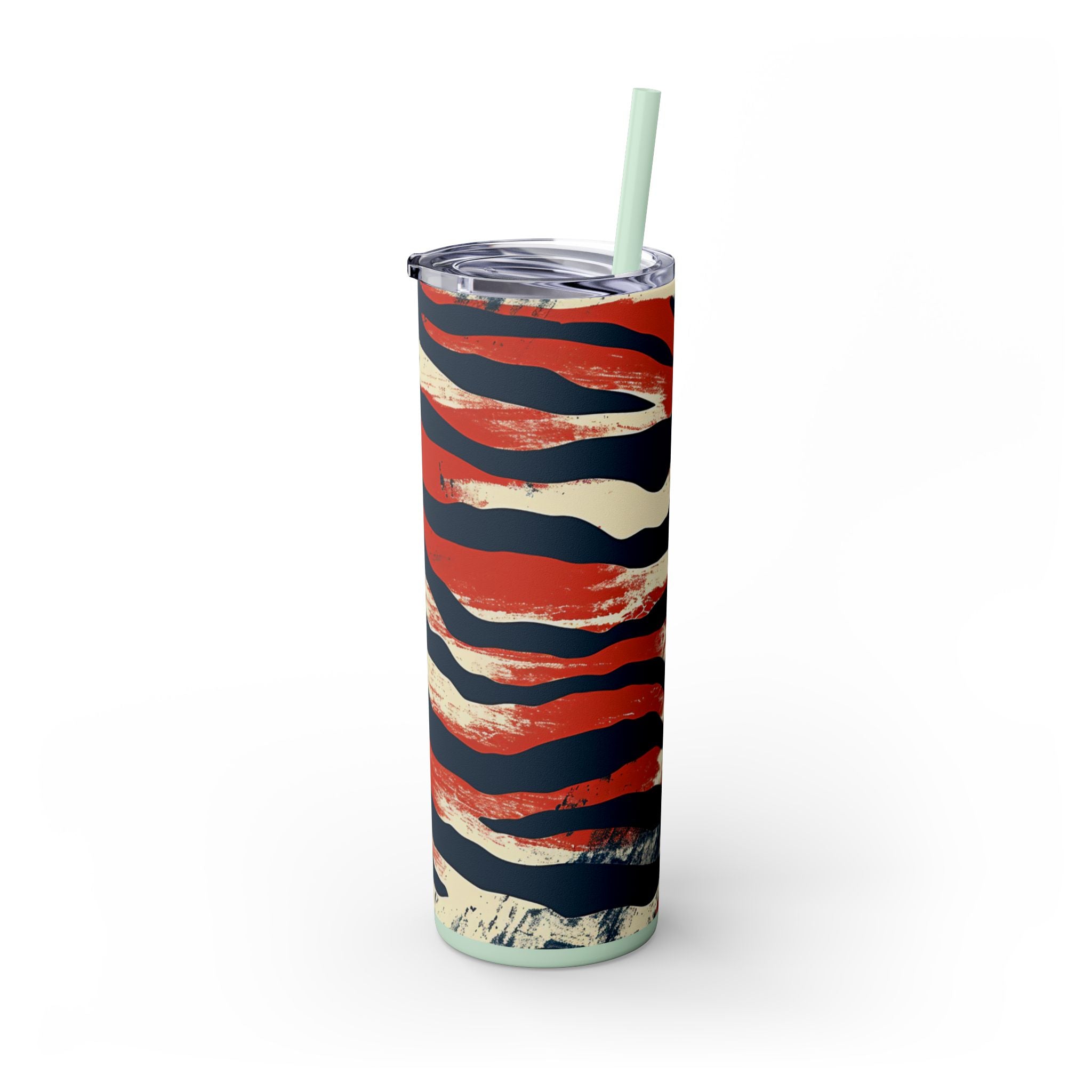 Capricious Tiger Wave Skinny Tumbler with Straw, 20oz, Artsulli - Art is Long, Life is Short, Mug, , , , , , , 