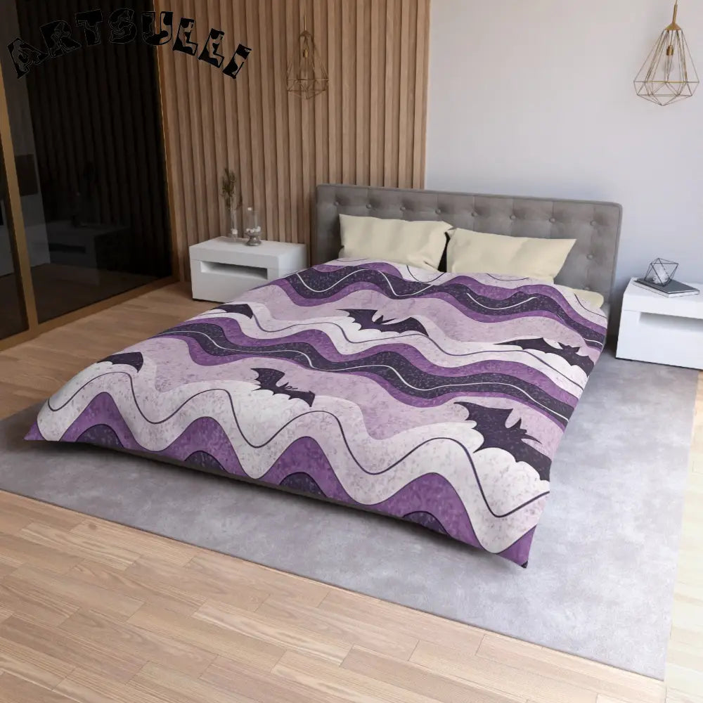 JAKKOUTTHEBXX Bat Wave Microfiber Duvet Cover JAKKOUTTHEBXX Artsulli