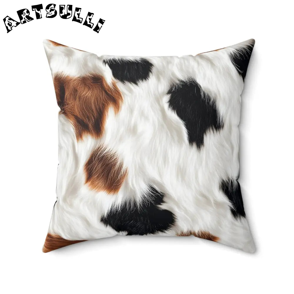 JAKKOUTTHEBXX Surreal Cow Skin Spun Polyester Square Pillow