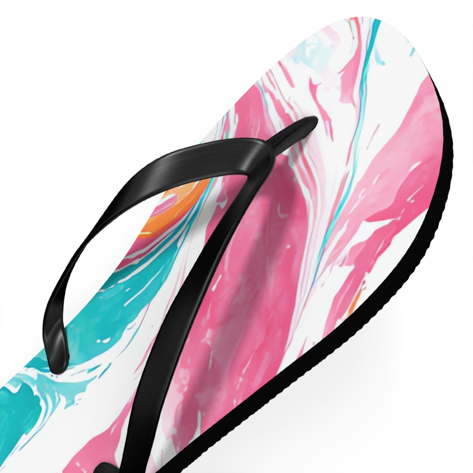 Liquid Pastel Spill Multi-Color Flip Flops, Artsulli - Art is Long, Life is Short, Shoes, , , , , , , 