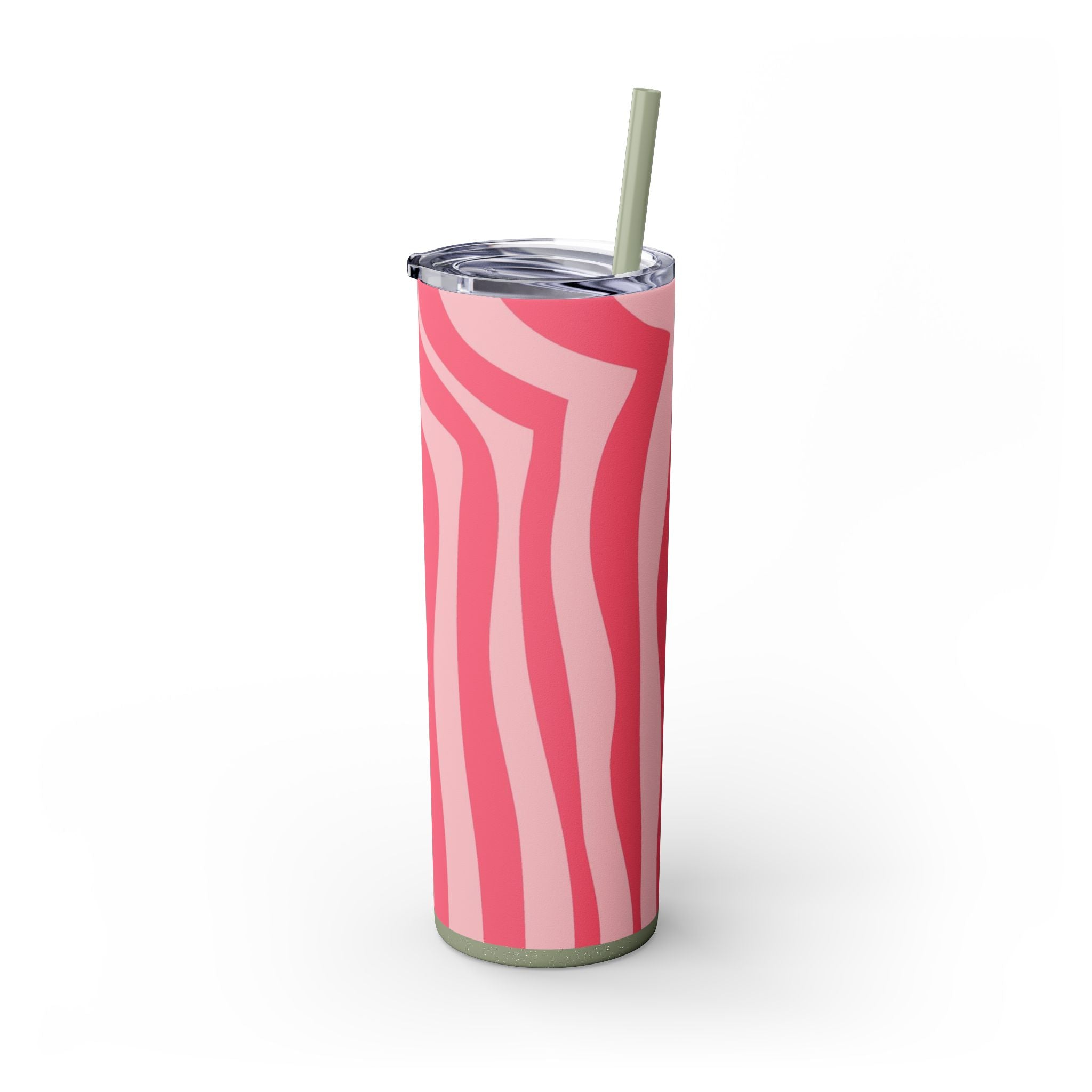 Nagels Pink Zebra Skinny Tumbler with Straw, 20oz, Artsulli - Art is Long, Life is Short, Mug, , , , , , , 