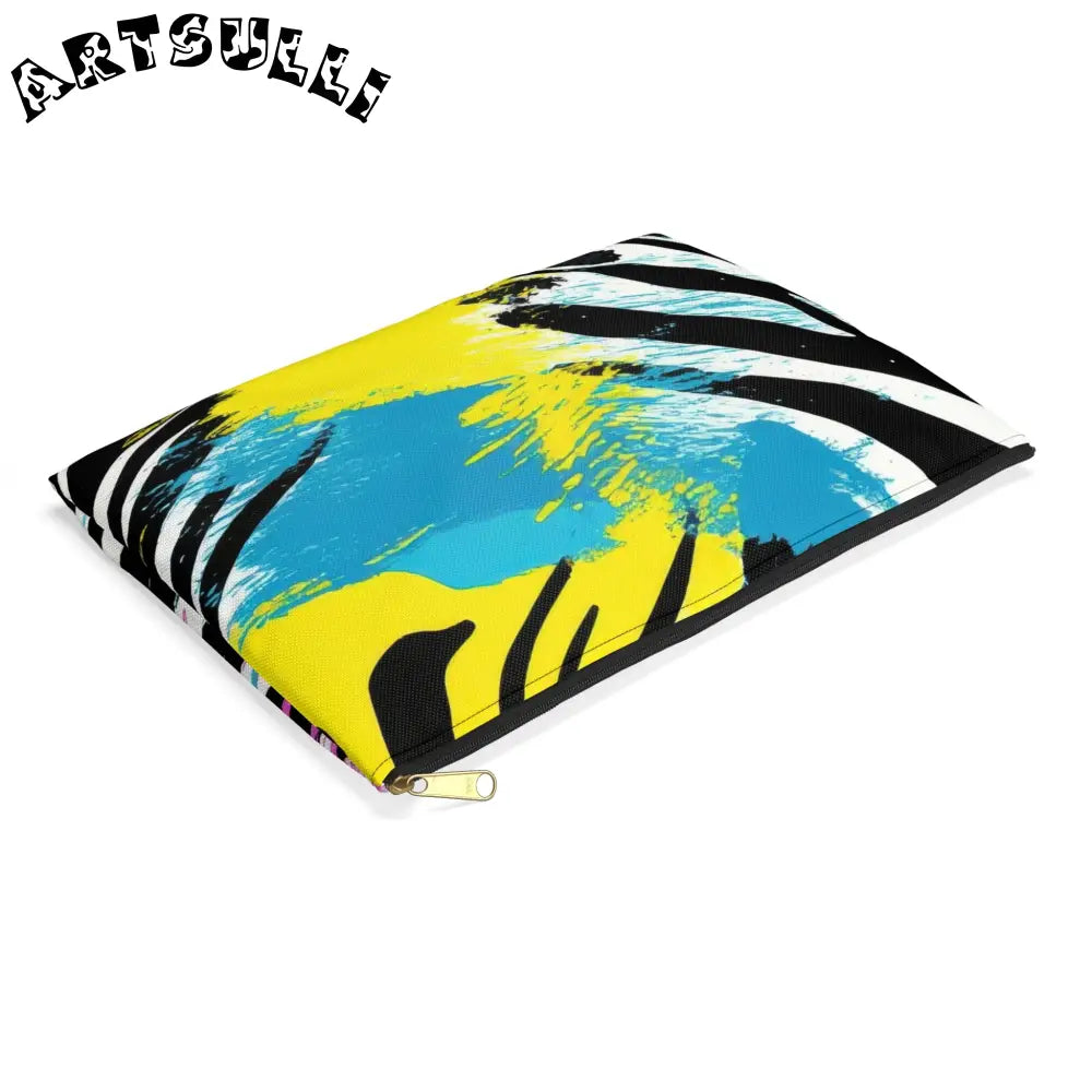 Zebra Stripes x Leapord Print x Paint Splatter Multi-Color Accessory Pouch, Artsulli - Art is Long, Life is Short, Bags, , , , , , , 