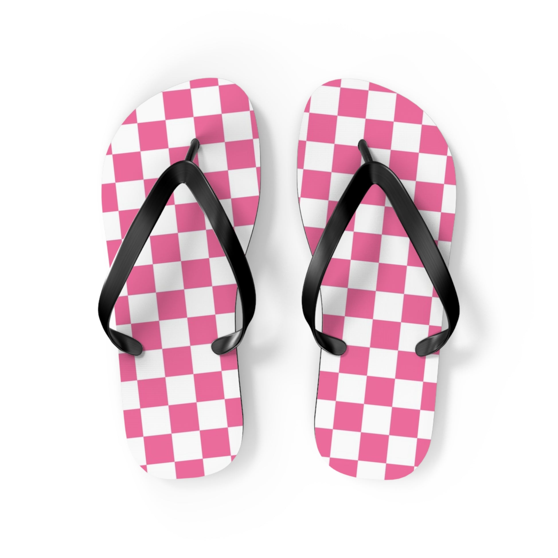 Yuyushiki Pink Check Flip Flops, Artsulli - Art is Long, Life is Short, Shoes, Size, M, Color, Black sole, , , 91412957714610211773