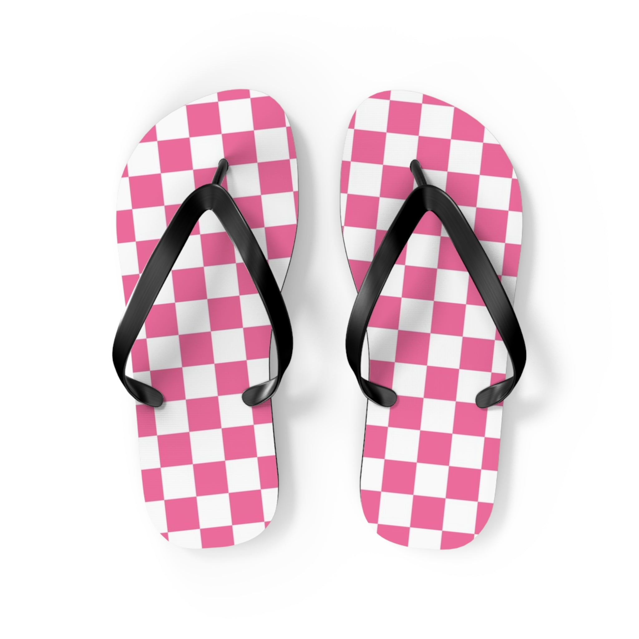 Yuyushiki Pink Check Flip Flops, Artsulli - Art is Long, Life is Short, Shoes, Size, M, Color, Black sole, , , 91412957714610211773