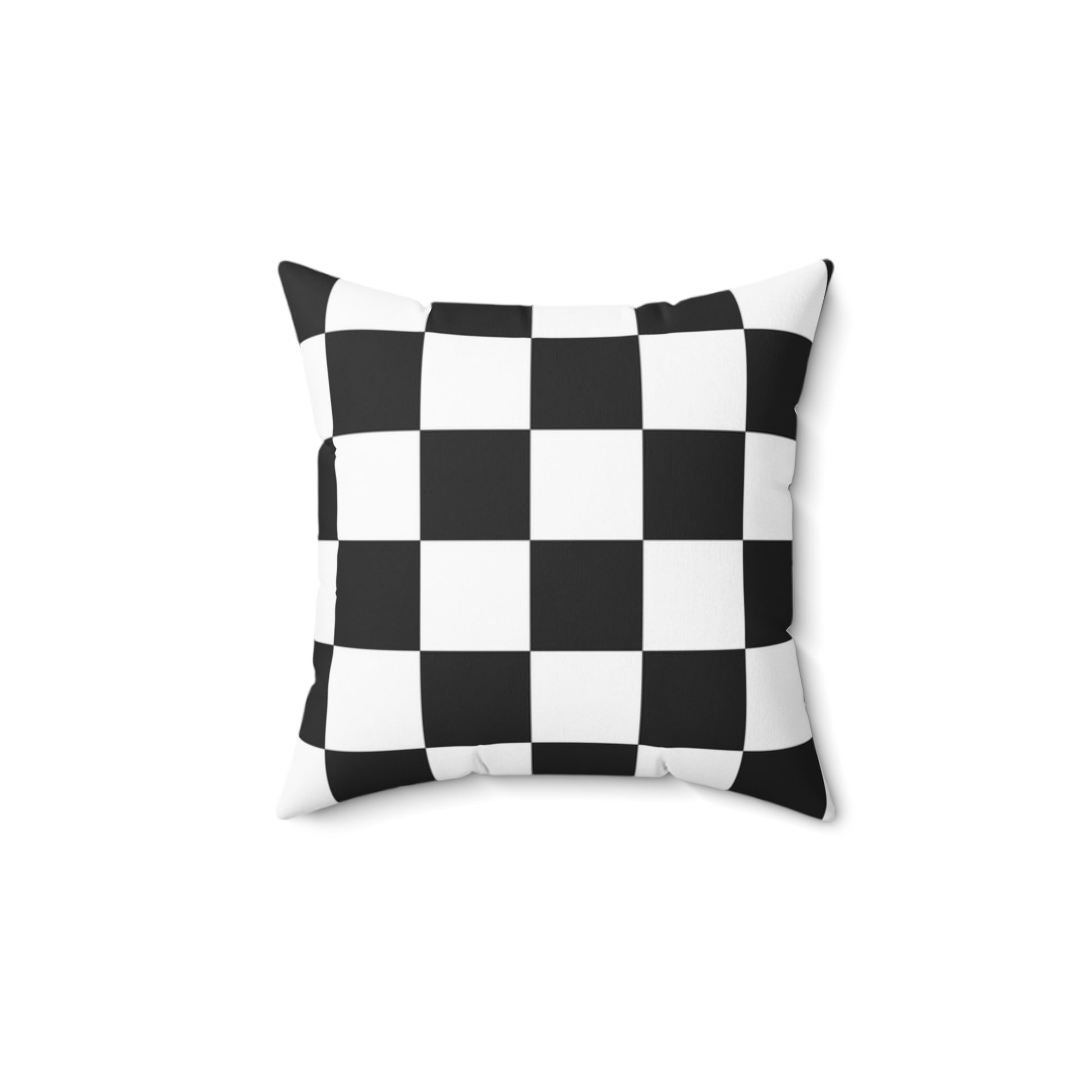 Checkerboard White and Black Spun Polyester Square Pillow, Artsulli - Art is Long, Life is Short, Home Decor, , , , , , , 