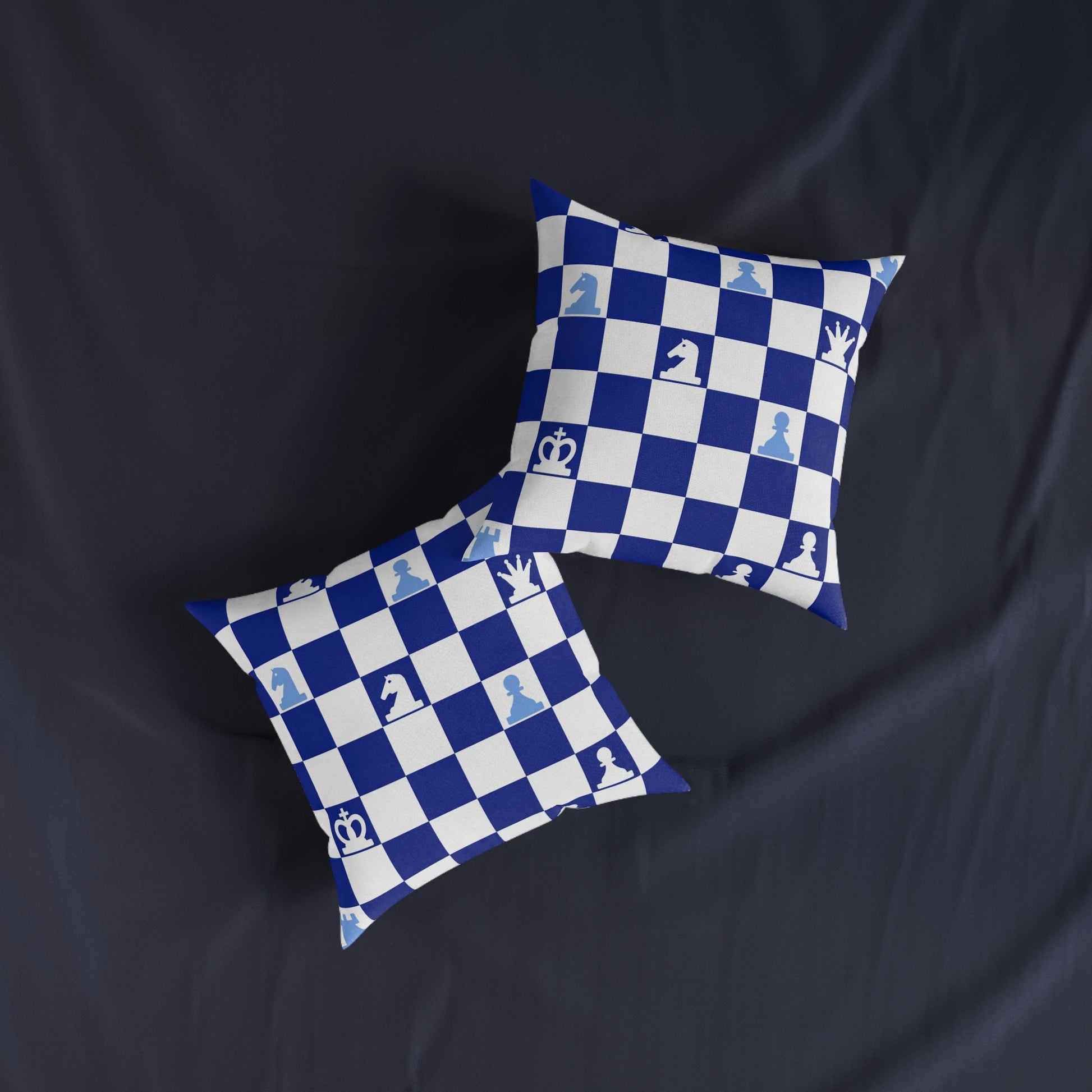 Chessboard Navy Blue Square Pillow, Artsulli - Art is Long, Life is Short, Home Decor, , , , , , , 