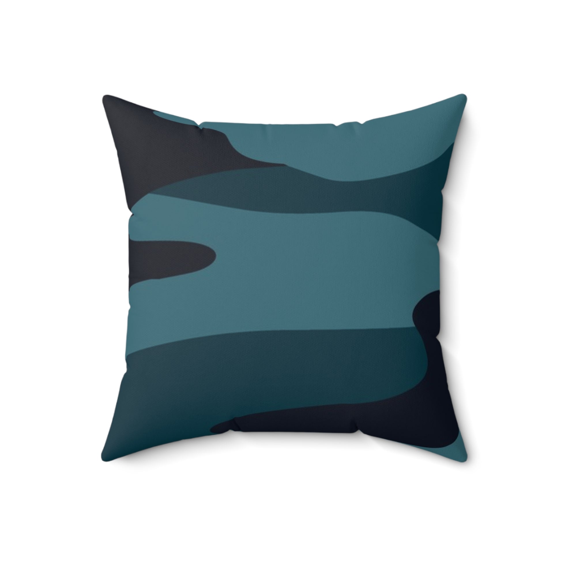 Blue Camouflage Faux Suede Square Pillow, Artsulli - Art is Long, Life is Short, Home Decor, , , , , , , 