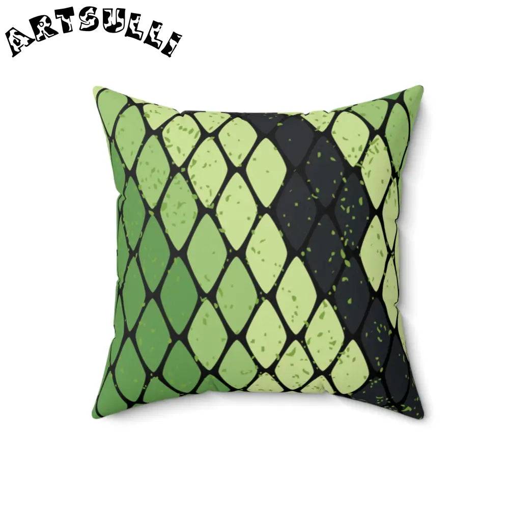 JAKKOUTTHEBXX Snake Skin Green and Black Spun Polyester Square