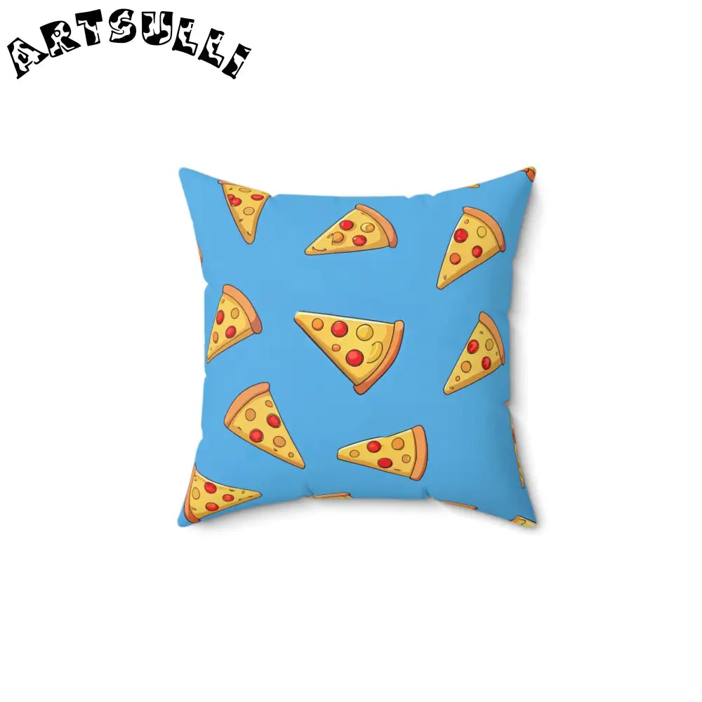 JAKKOUTTHEBXX Blue Pizza Dreamscape Spun Polyester Square Pillow