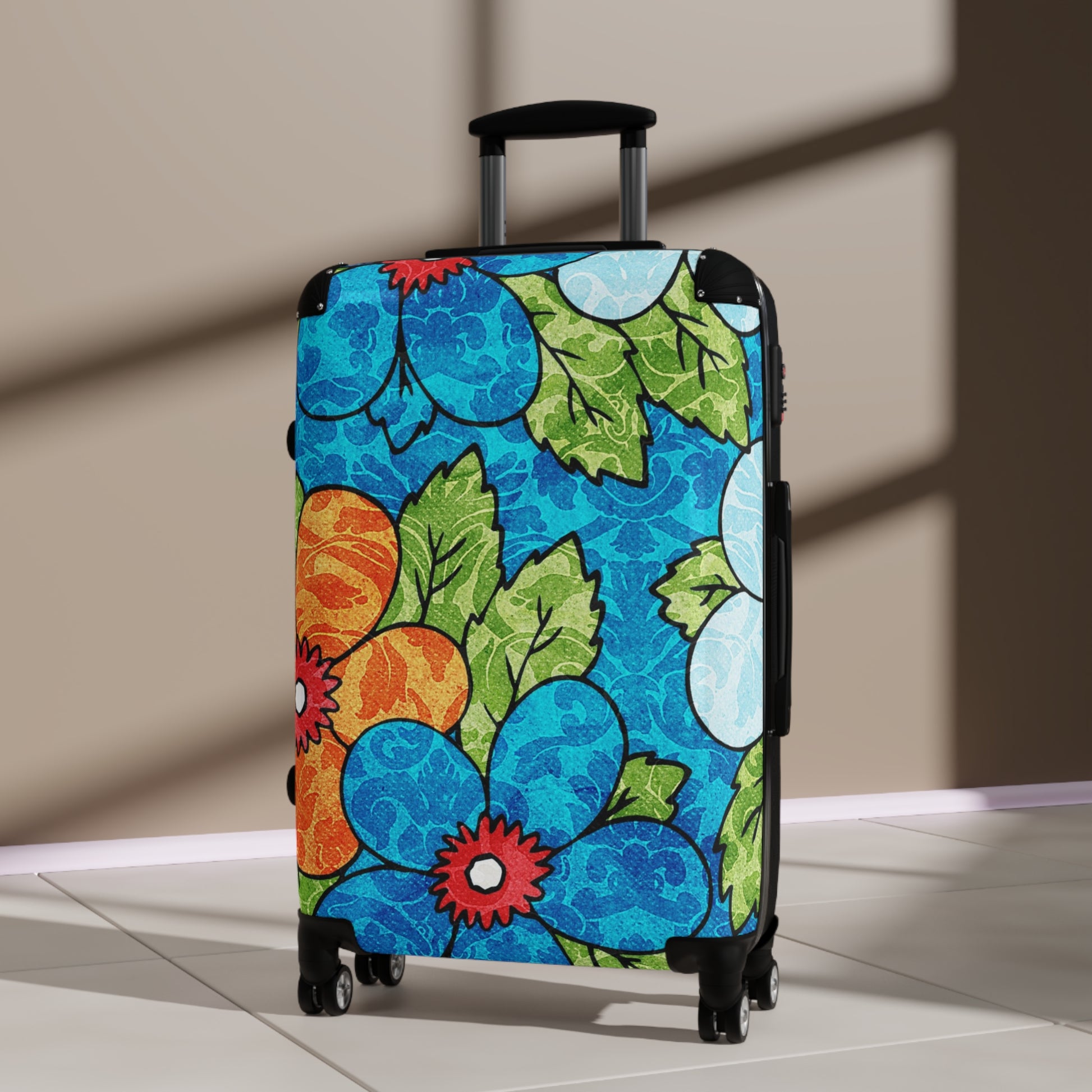 Blue Orange Groovy Suitcase, Artsulli - Art is Long, Life is Short, Bags, , , , , , , 