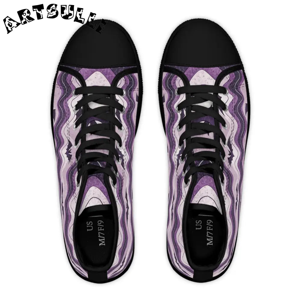 JAKKOUTTHEBXX Bat Wave Purple Women’s High Top Sneakers