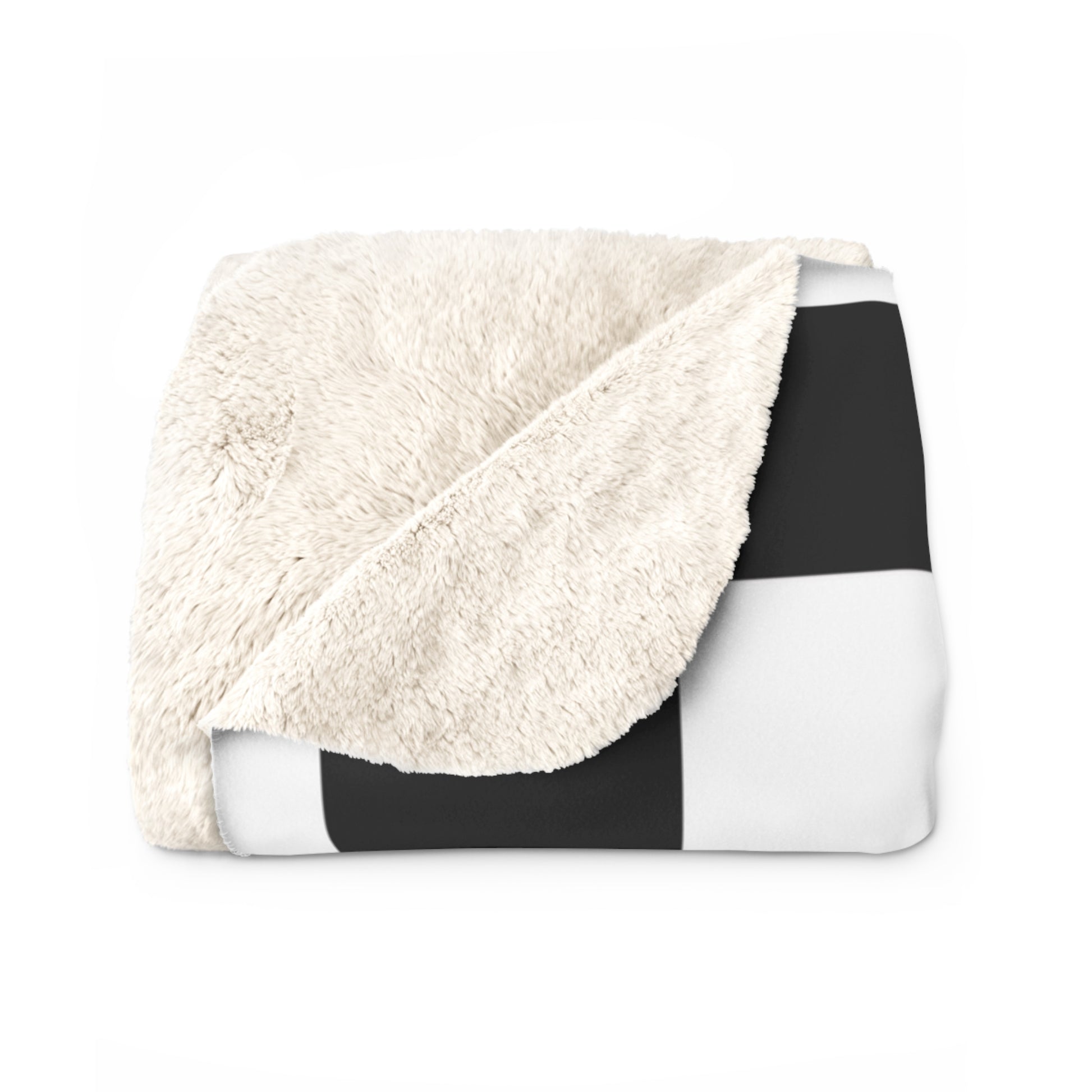 Checkerboard Black and White Sherpa Fleece Blanket, Artsulli - Art is Long, Life is Short, Home Decor, , , , , , , 