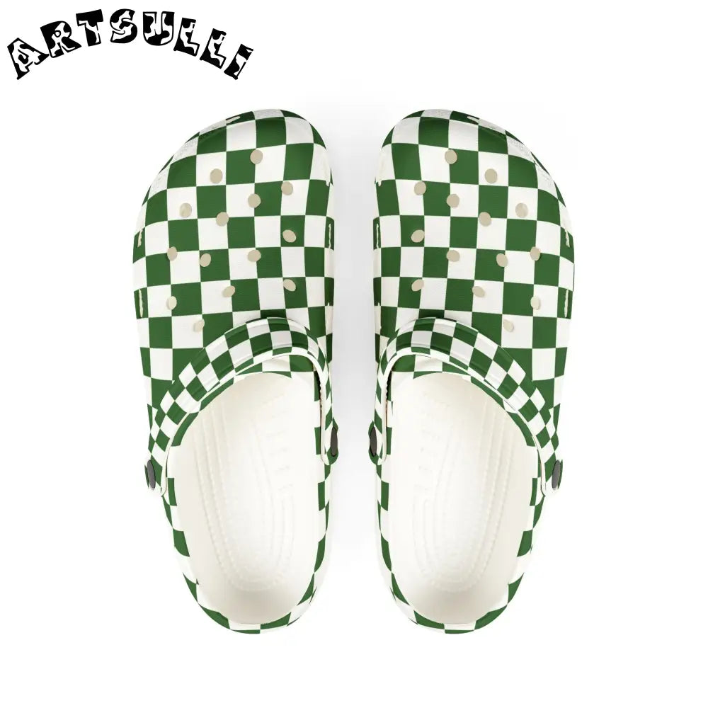 JAKKOUTTHEBXX Checkerboard White and Dark Green EVA Foam Rubber