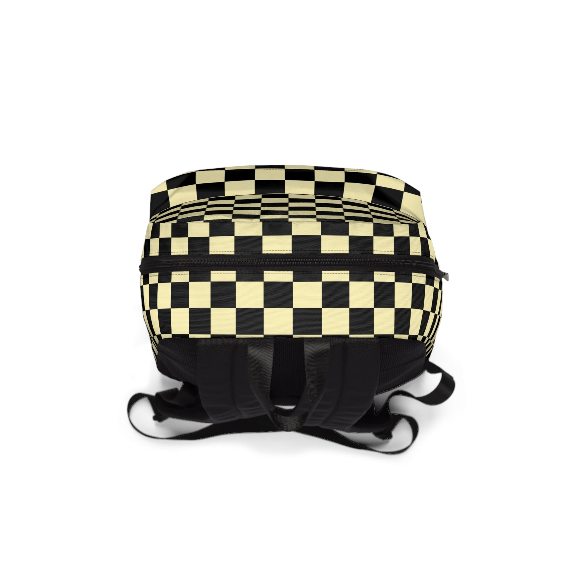 Checkerboard Black and Yellow Unisex Classic Backpack, Artsulli - Art is Long, Life is Short, Bags, , , , , , , 
