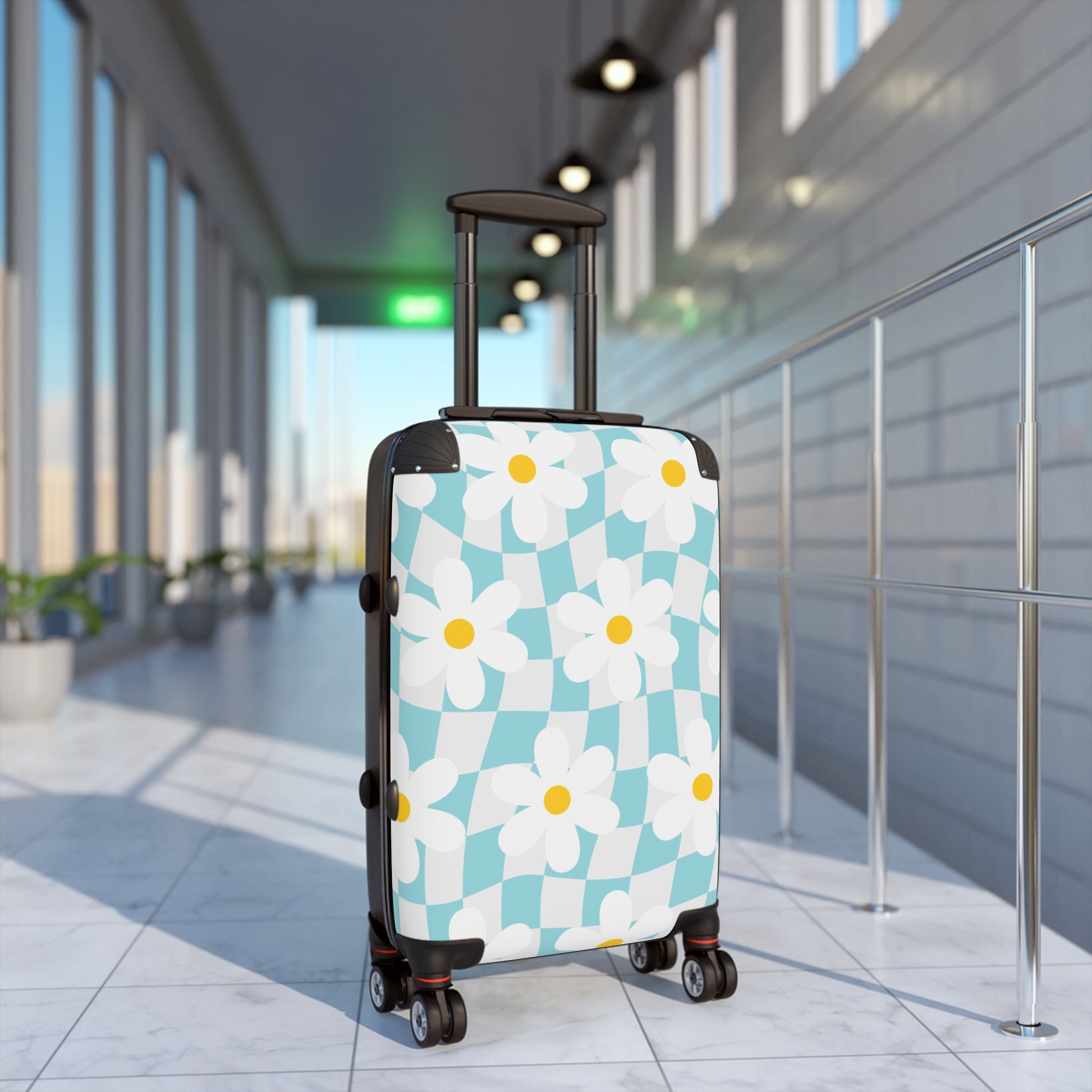 Trippy Check Garden Suitcase, Artsulli - Art is Long, Life is Short, Bags, , , , , , , 