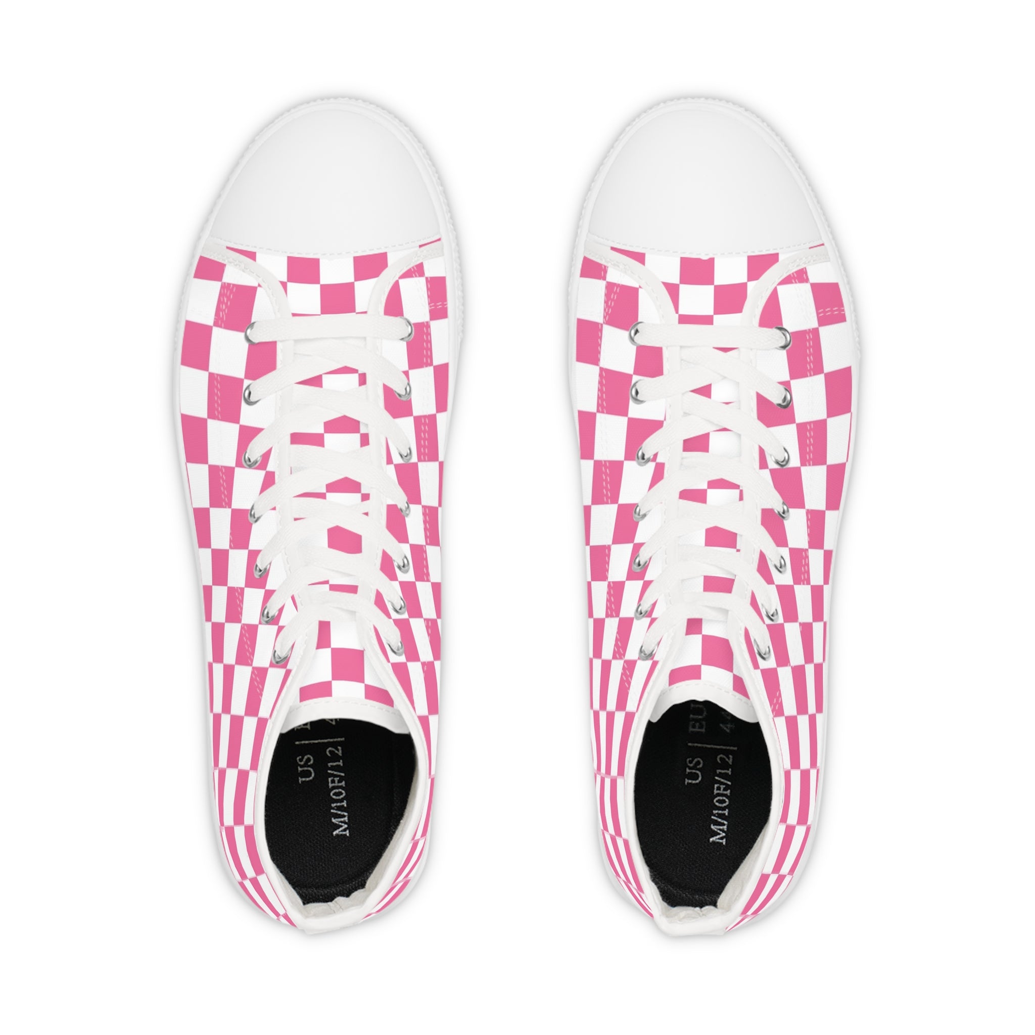 Yuyushiki Pink Check Men's High Top Sneakers
