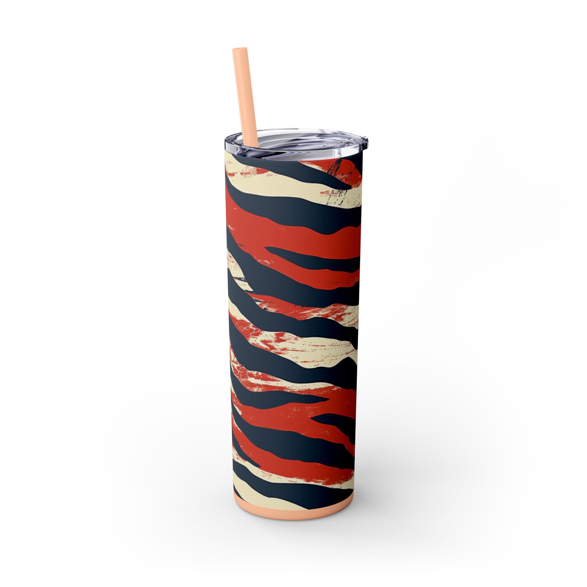 Capricious Tiger Wave Skinny Tumbler with Straw, 20oz, Artsulli - Art is Long, Life is Short, Mug, , , , , , , 