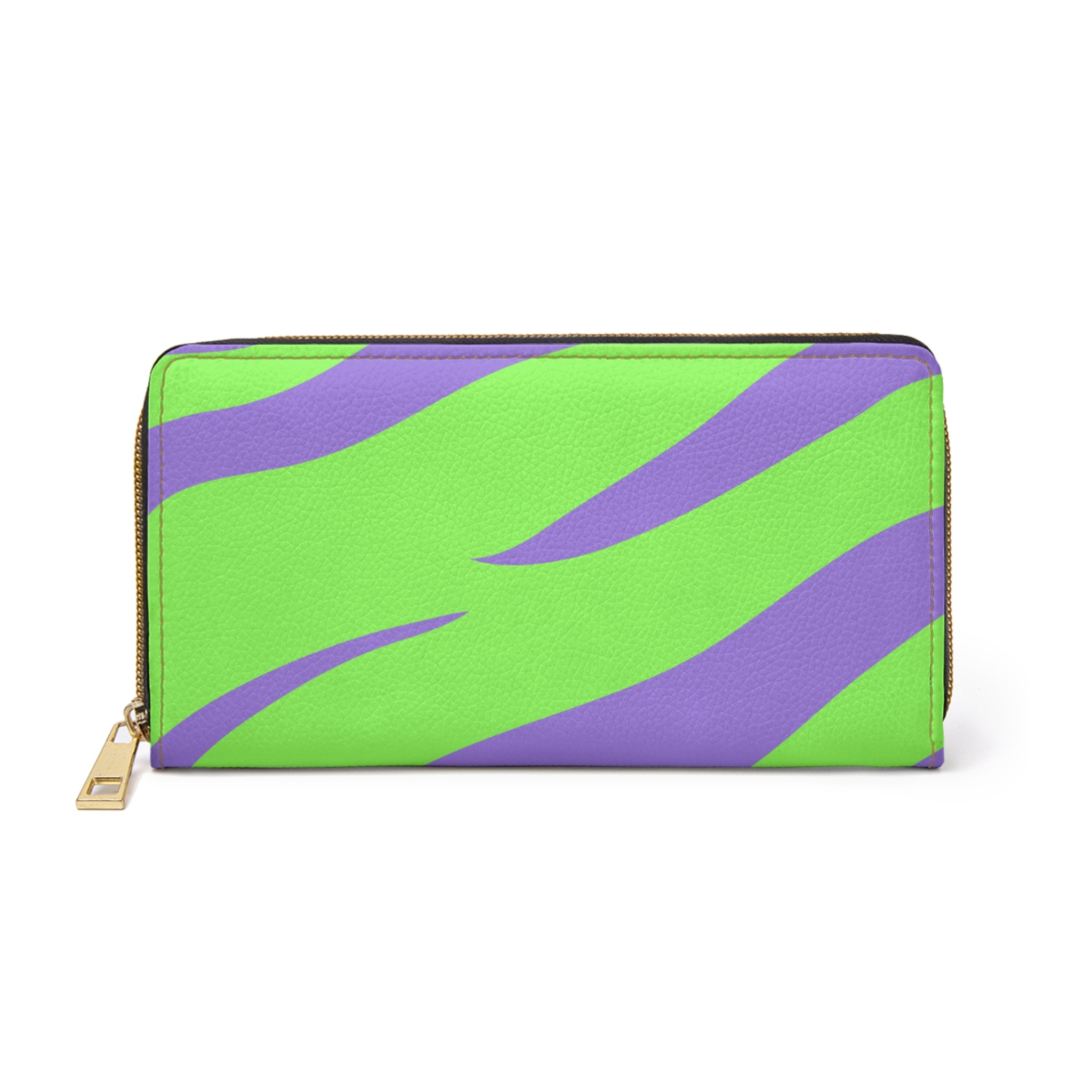 Tyrannosaurus Print Green and Purple Zipper Wallet, Artsulli - Art is Long, Life is Short, Accessories, Size, One size, Color, White, , , 15296668330331