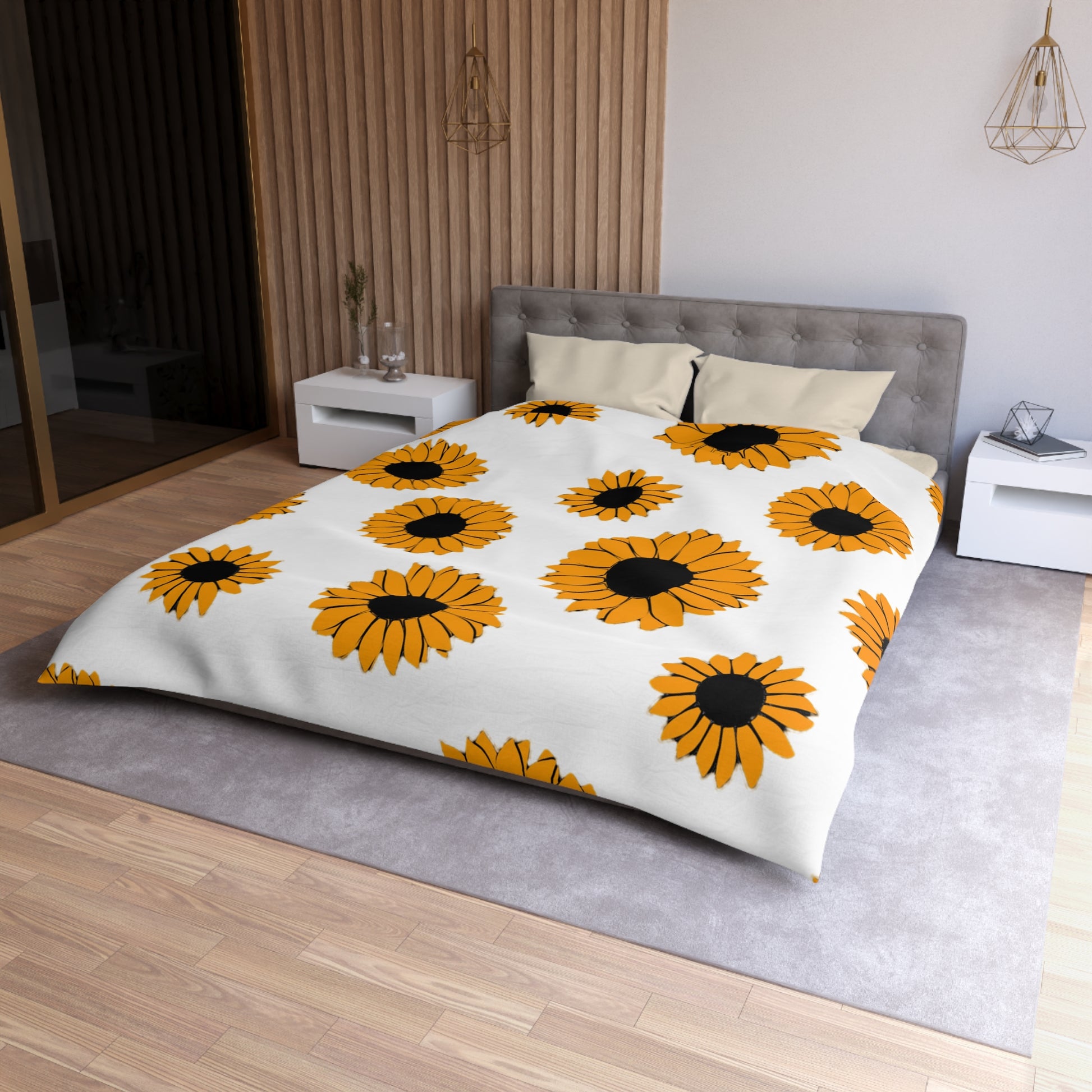 Sunflowers Microfiber Duvet Cover, Artsulli - Art is Long, Life is Short, Home Decor, , , , , , , 