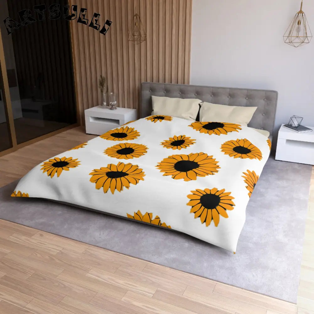 JAKKOUTTHEBXX Sunflowers Microfiber Duvet Cover JAKKOUTTHEBXX