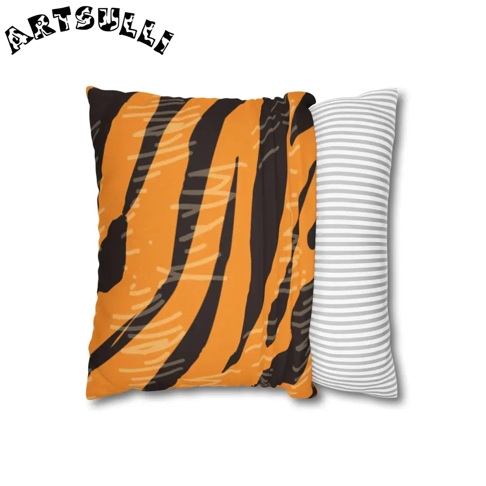 JAKKOUTTHEBXX Tiger Scratches Orange & Black Spun Polyester Square