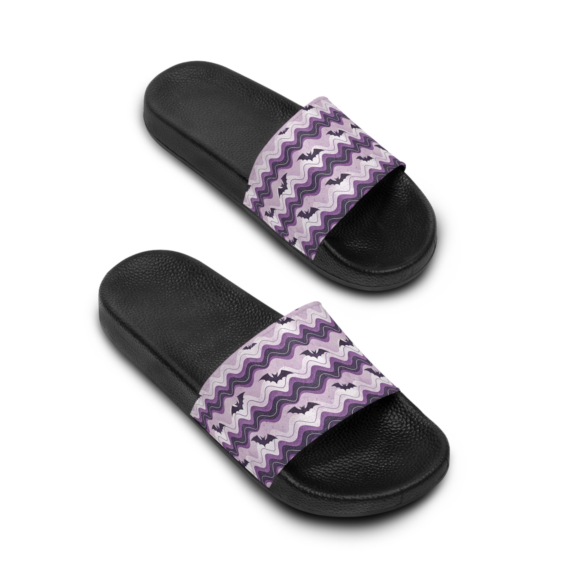 Bat Wave Men's Slide Sandals, Artsulli - Art is Long, Life is Short, Shoes, , , , , , , 