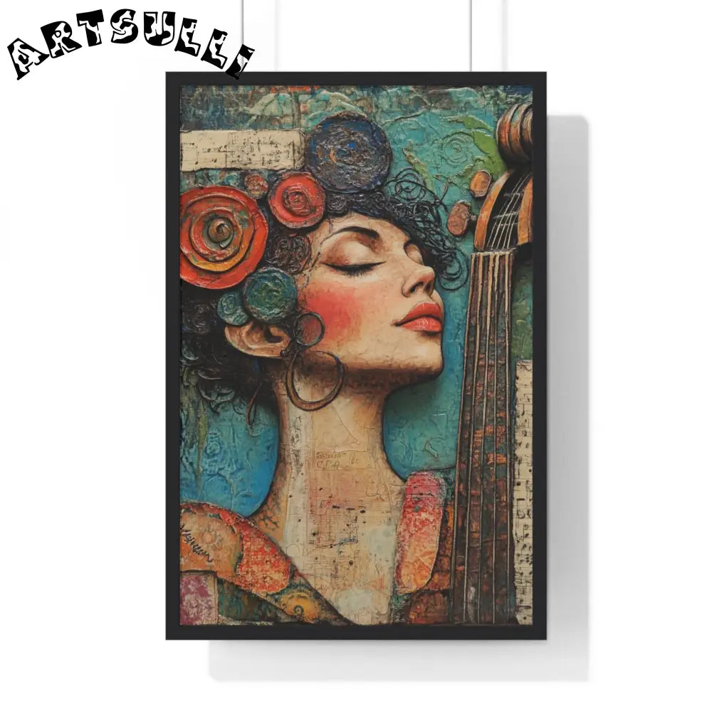 Woman With A Violin III Vertical Framed Poster, Artsulli - Art is Long, Life is Short, Poster, Size, 20" x 30", Color, Black, , , 19845904976746354049