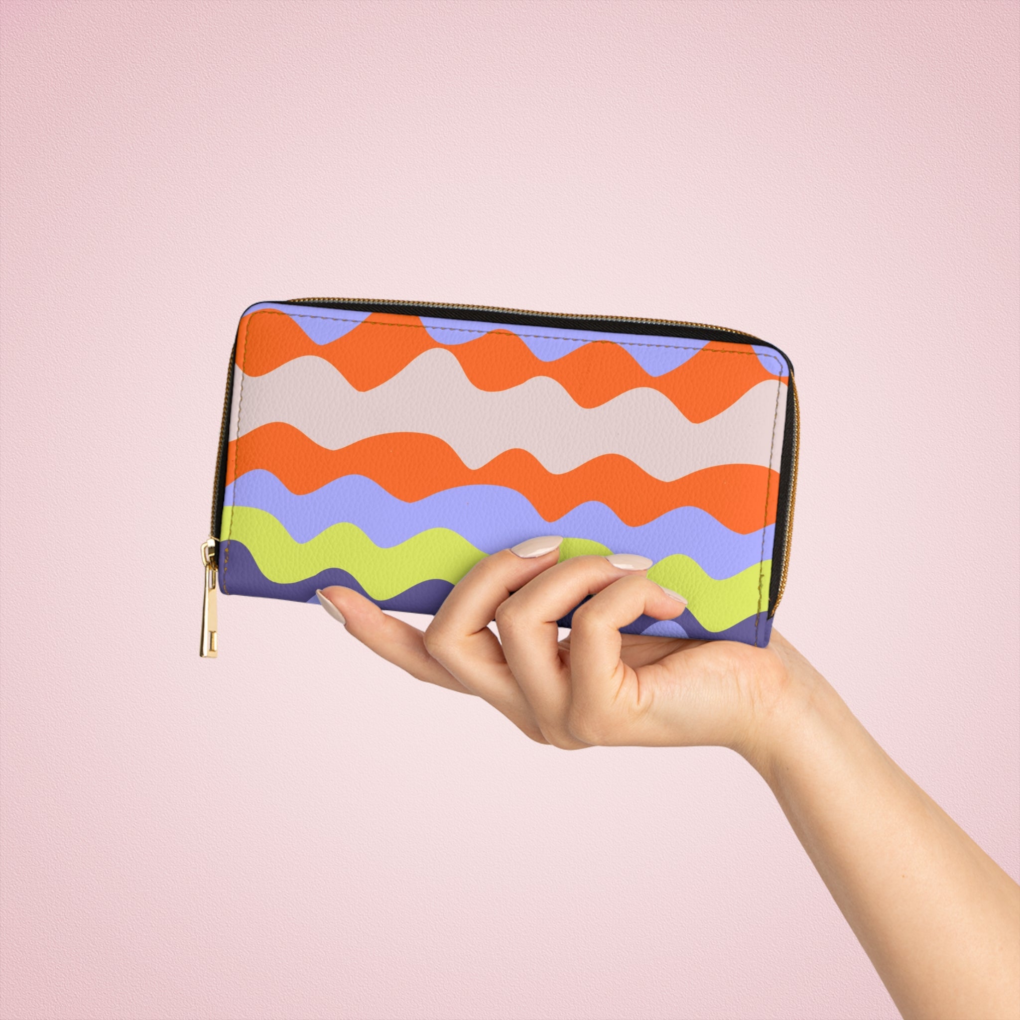 Waves II Red and Blue Zipper Wallet, Artsulli - Art is Long, Life is Short, Accessories, , , , , , , 