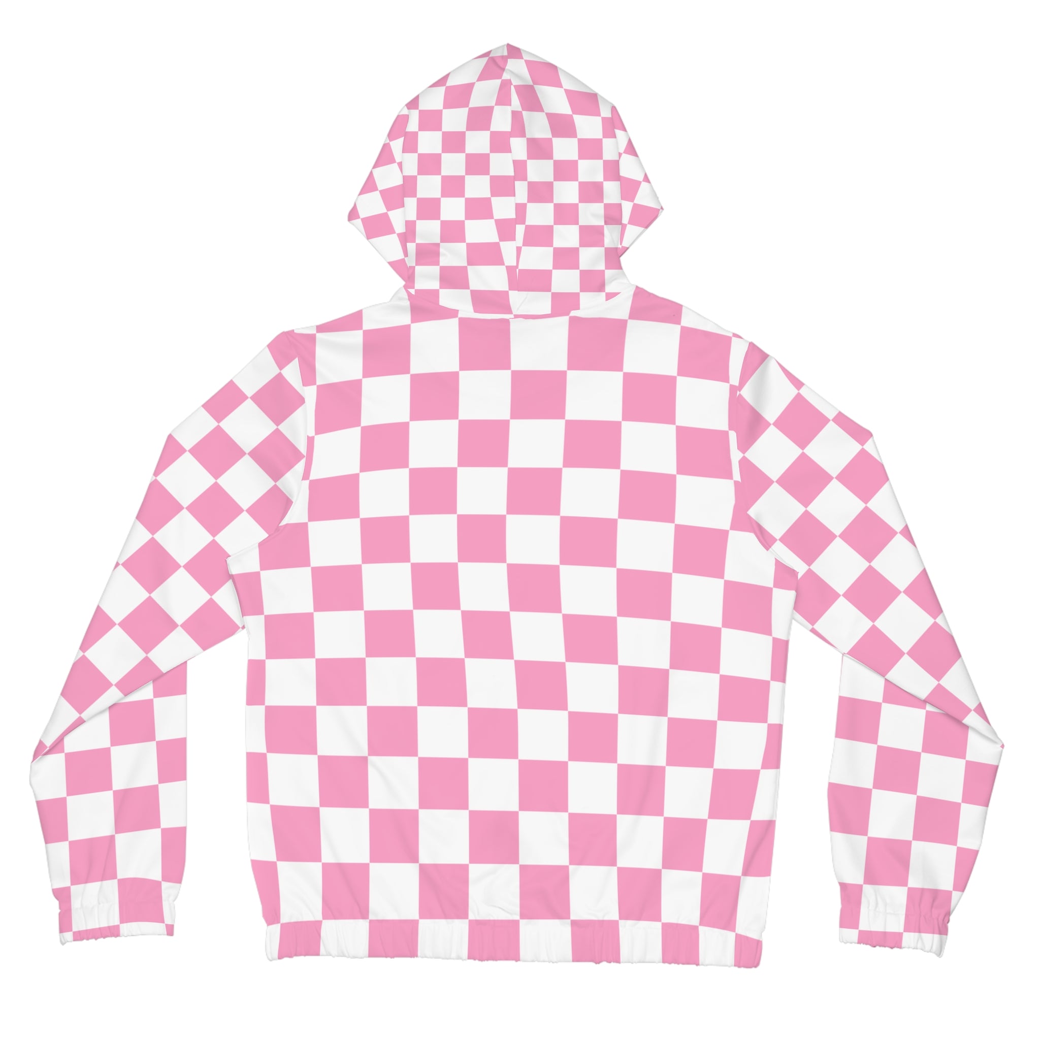 Checkerboard Hot Pink and White Women’s Full-Zip Hoodie (AOP), Artsulli - Art is Long, Life is Short, All Over Prints, , , , , , , 