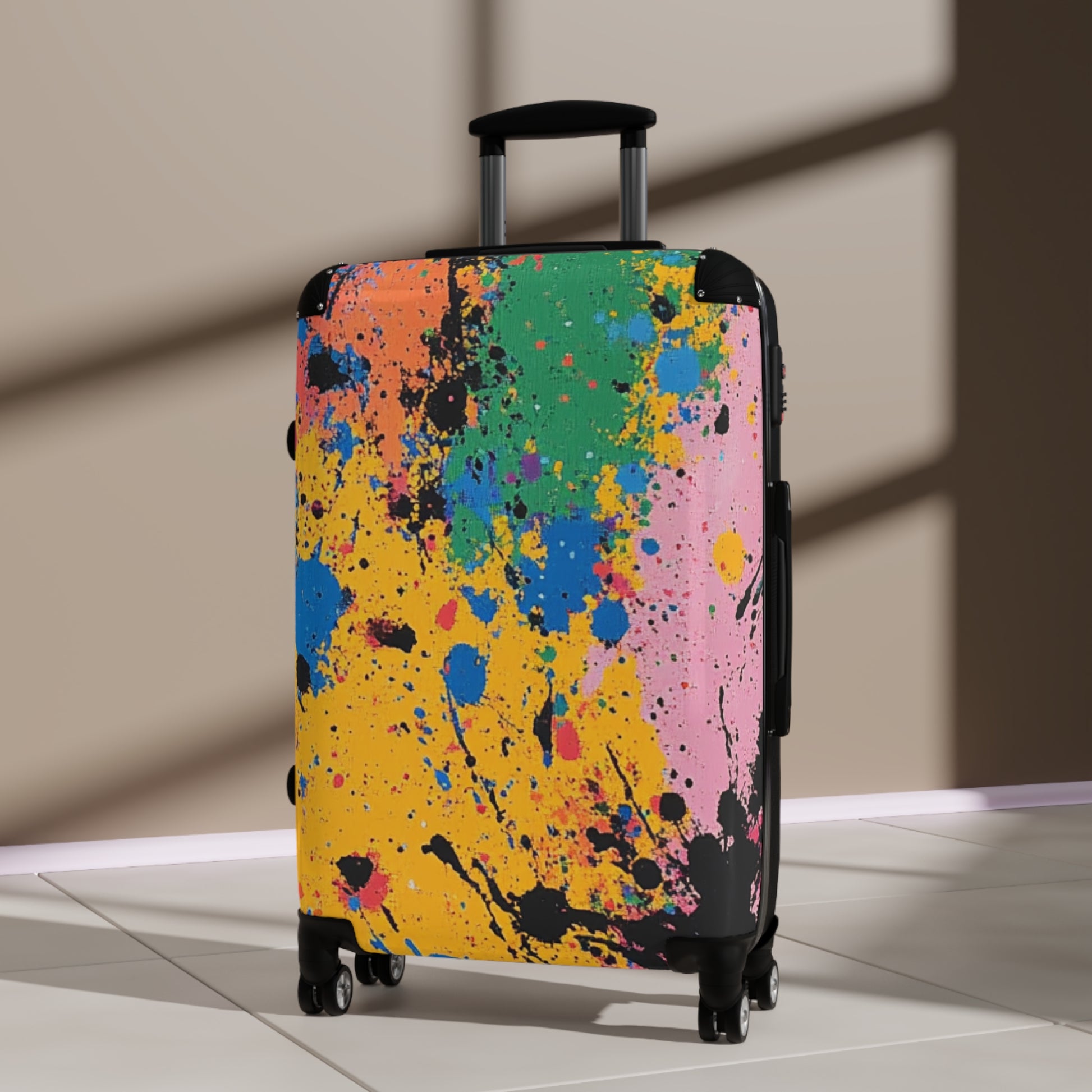 The Colors Of Paint Splatter Suitcase, Artsulli - Art is Long, Life is Short, Bags, , , , , , , 