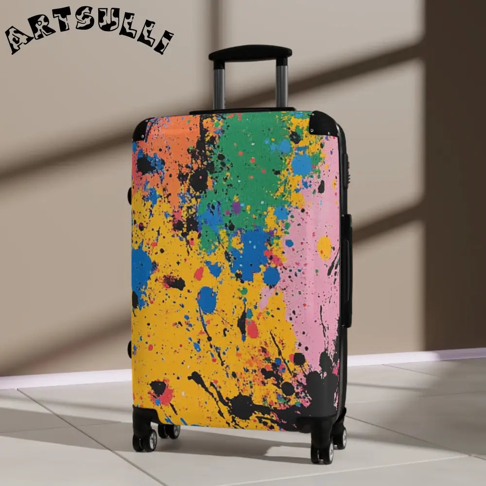 JAKKOUTTHEBXX The Colors Of Paint Splatter Suitcase JAKKOUTTHEBXX
